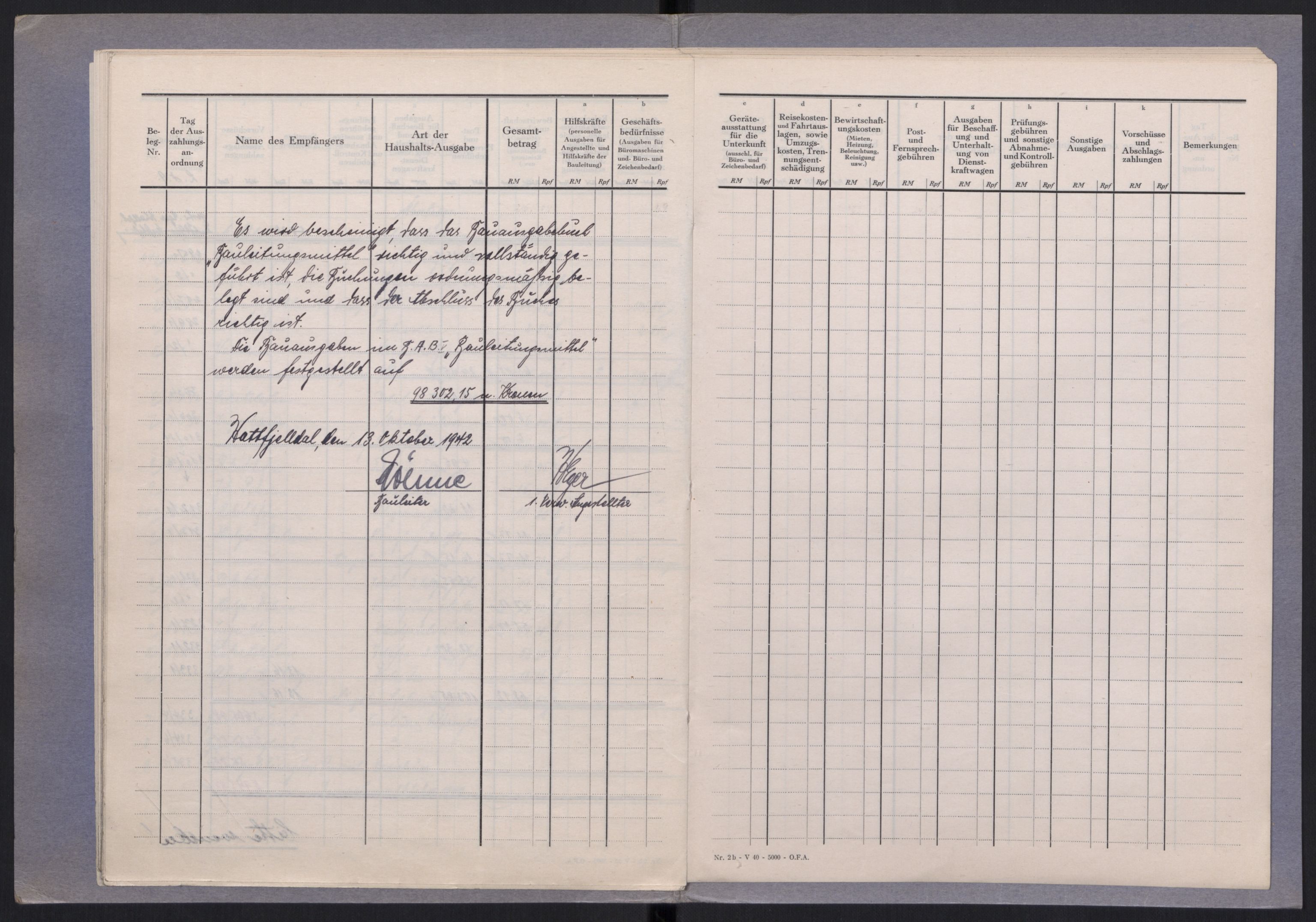 Tyske arkiver, Organisation Todt (OT), Einsatzgruppe Wiking, AV/RA-RAFA-2188/2/E/Ea/L0005: Byggeprosjekt i Hattfjelldal, 1940-1942, p. 236