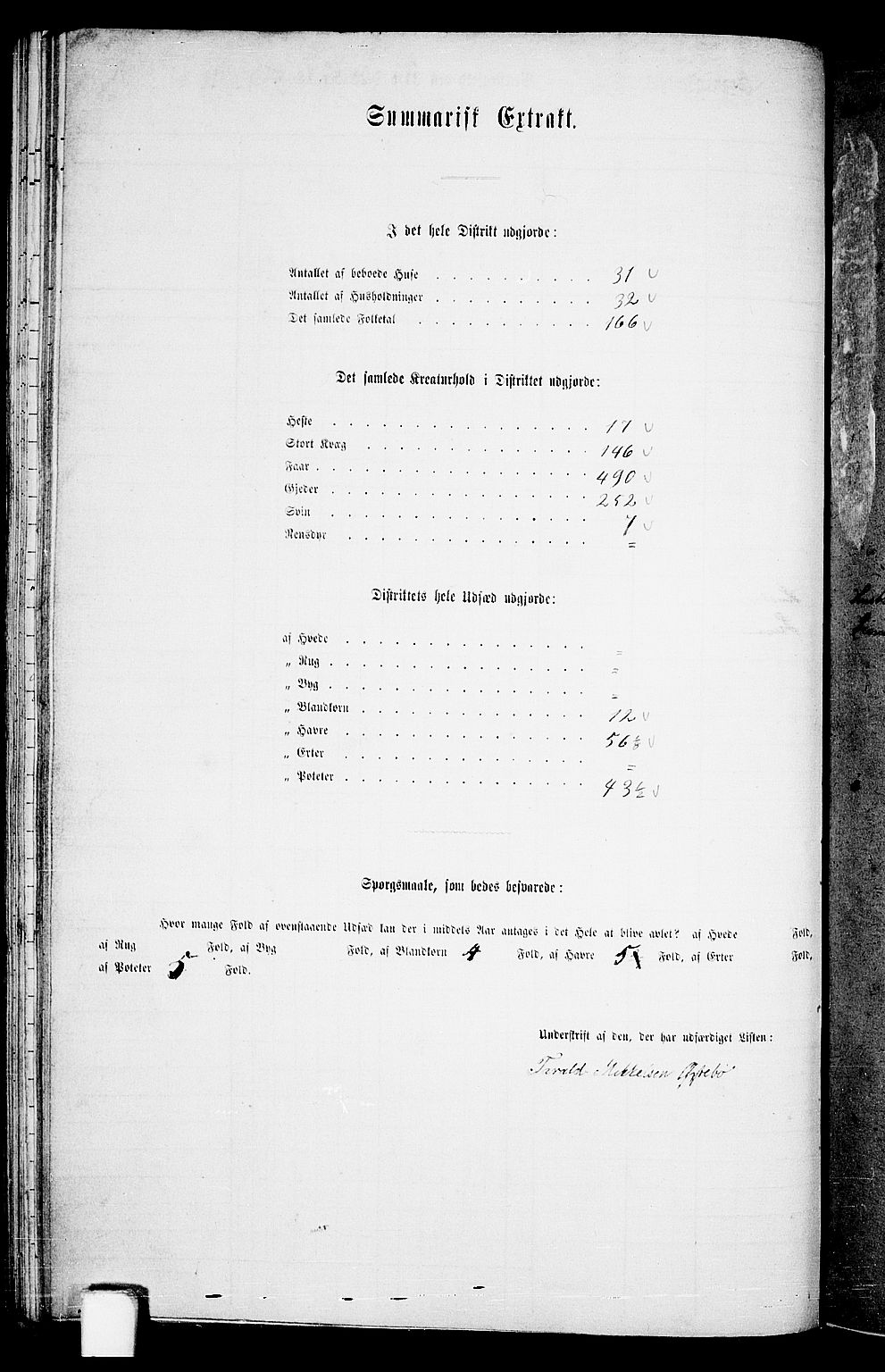 RA, 1865 census for Sand, 1865, p. 79