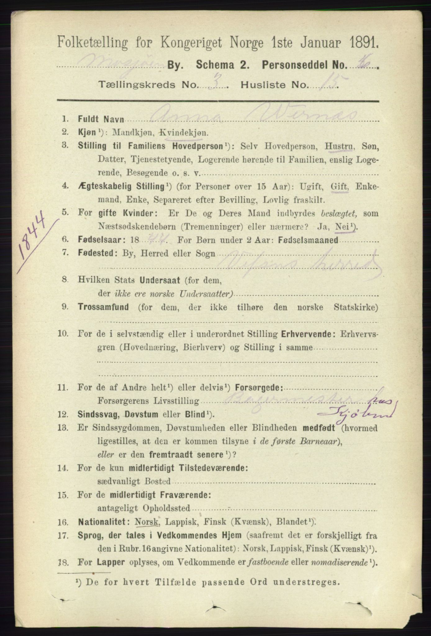 RA, 1891 census for 1802 Mosjøen, 1891, p. 1379