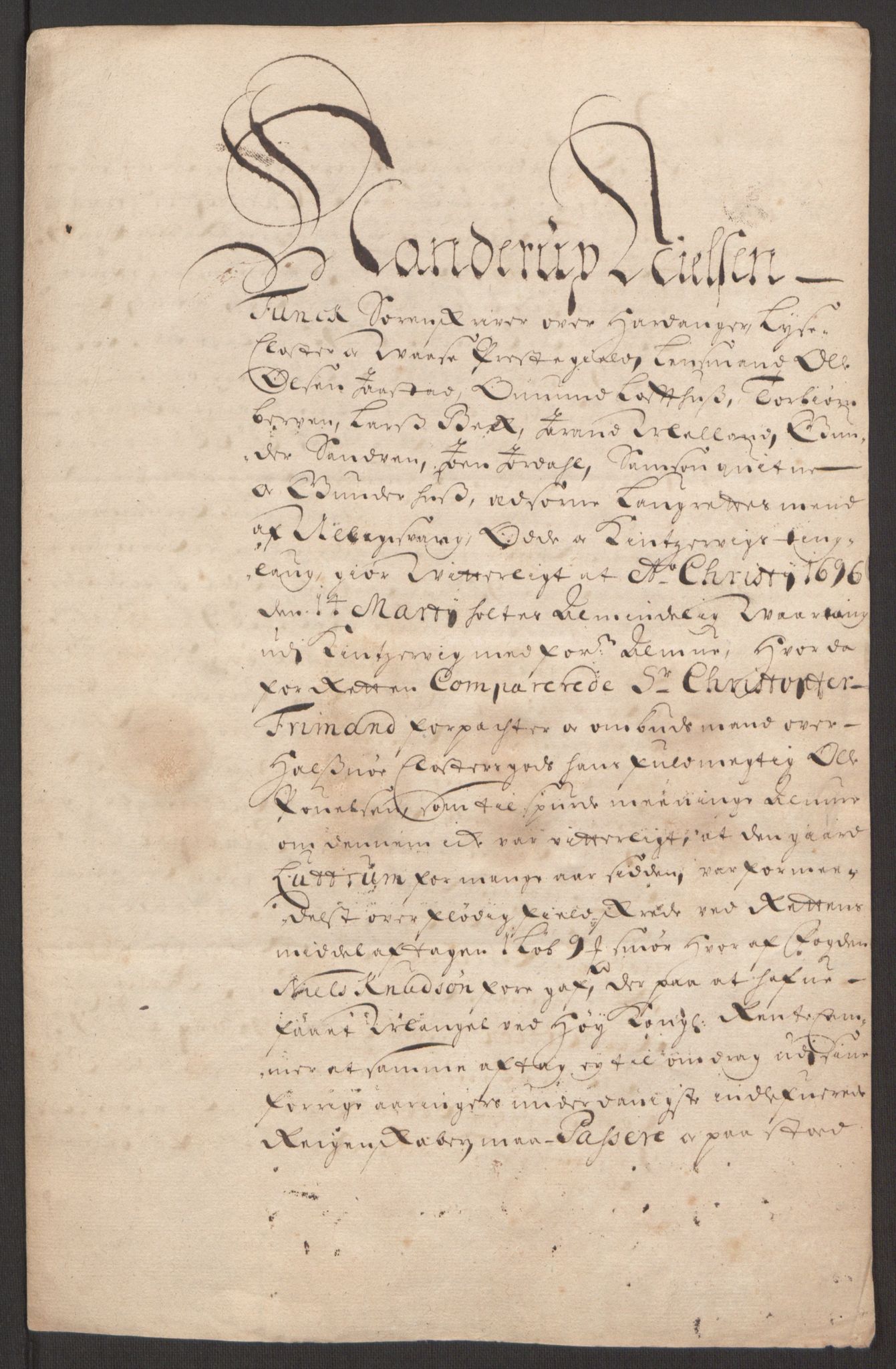 Rentekammeret inntil 1814, Reviderte regnskaper, Fogderegnskap, AV/RA-EA-4092/R48/L2976: Fogderegnskap Sunnhordland og Hardanger, 1695-1696, p. 187