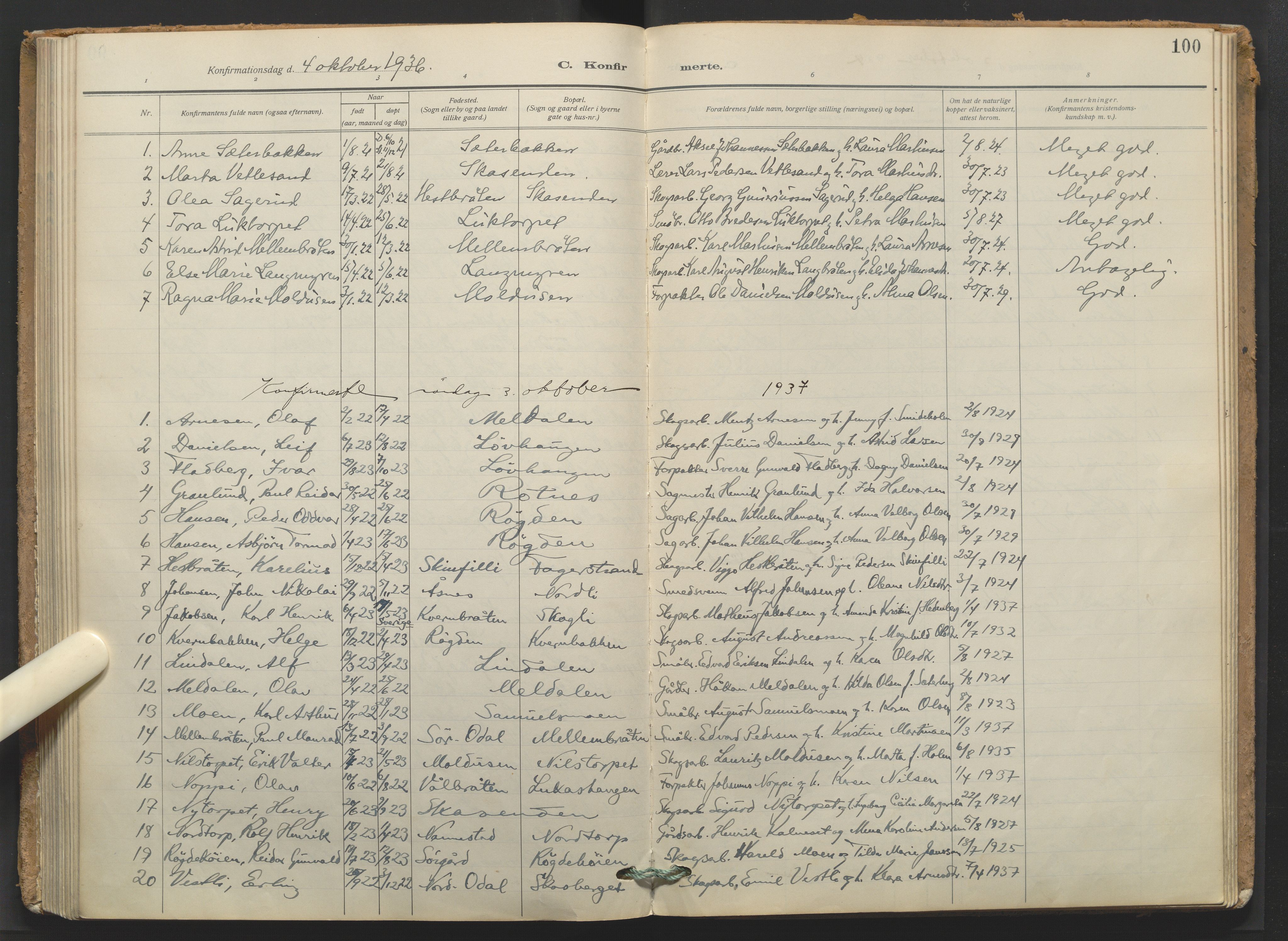 Grue prestekontor, SAH/PREST-036/H/Ha/Haa/L0016: Parish register (official) no. 16, 1916-1947, p. 100