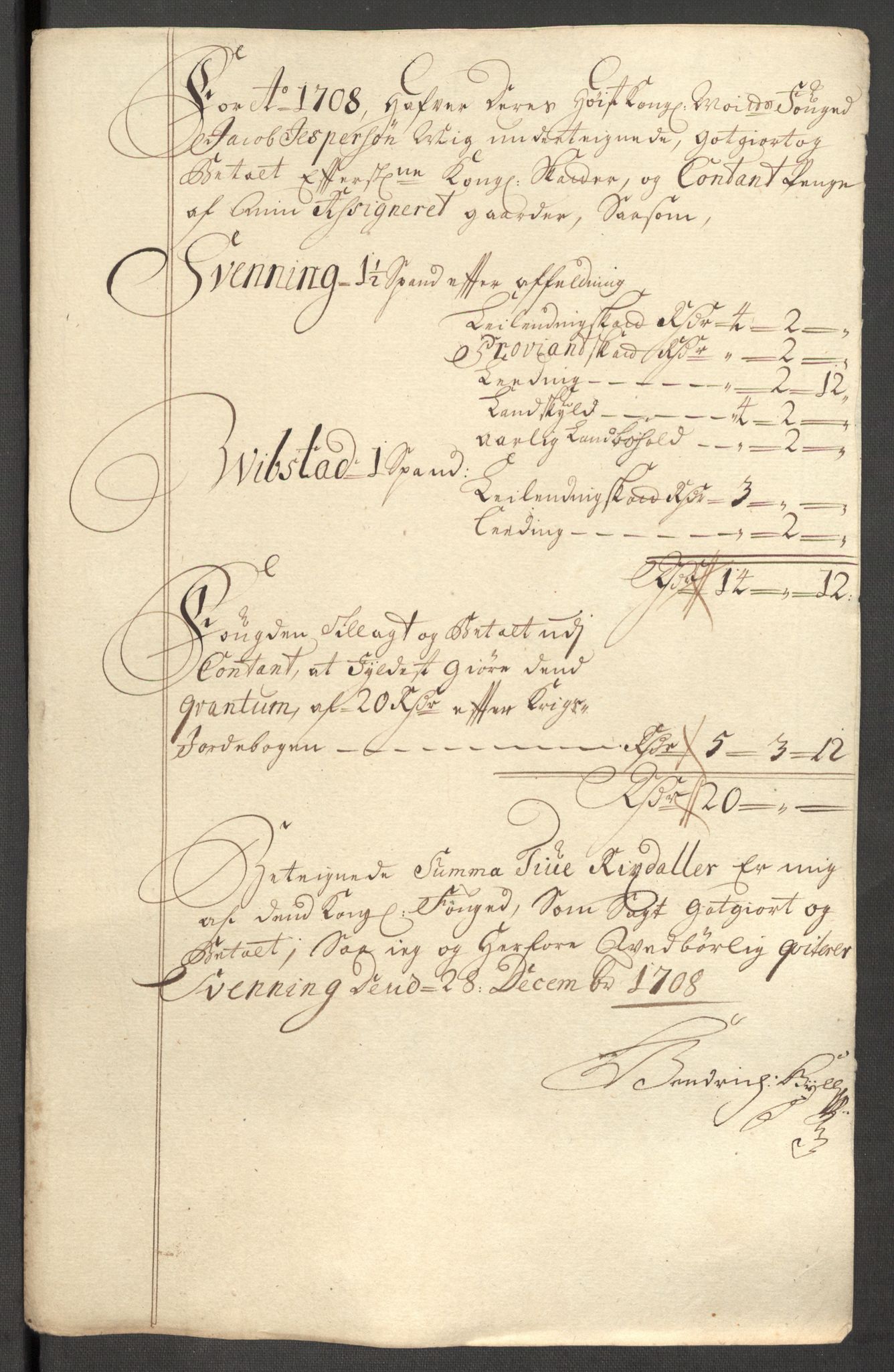 Rentekammeret inntil 1814, Reviderte regnskaper, Fogderegnskap, AV/RA-EA-4092/R64/L4430: Fogderegnskap Namdal, 1707-1708, p. 374