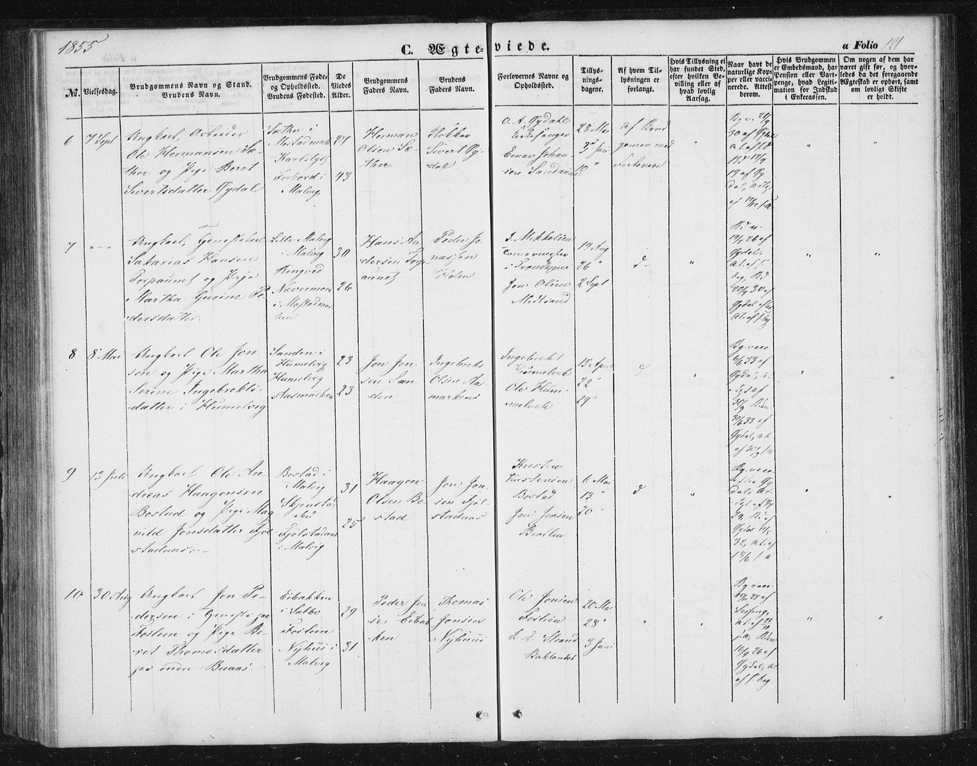 Ministerialprotokoller, klokkerbøker og fødselsregistre - Sør-Trøndelag, SAT/A-1456/616/L0407: Parish register (official) no. 616A04, 1848-1856, p. 121