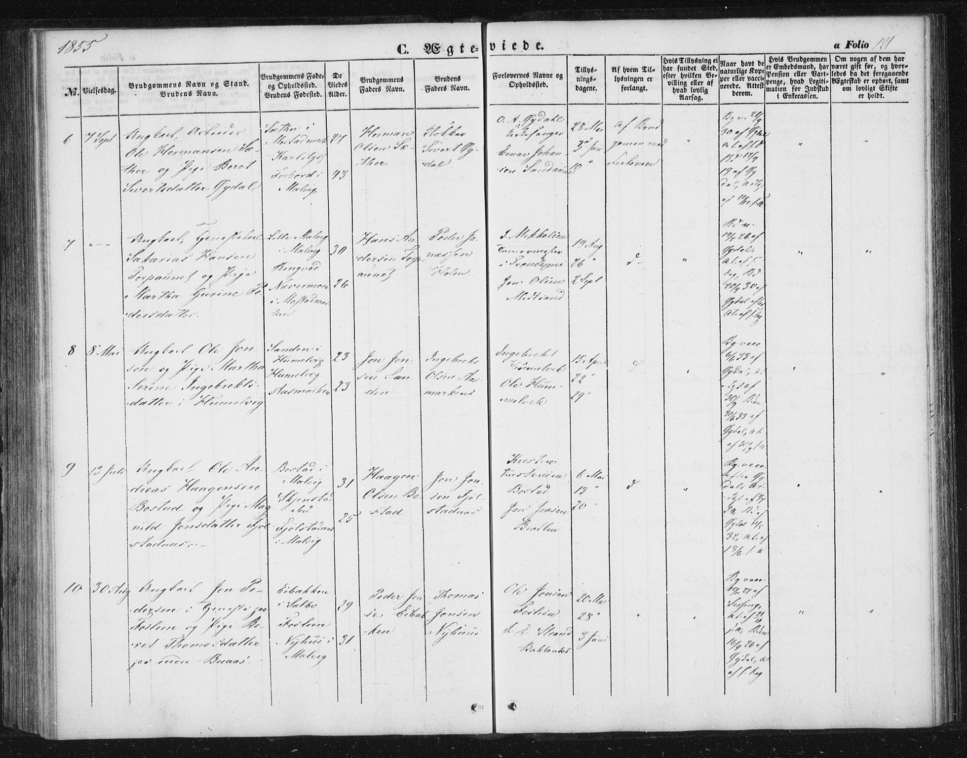 Ministerialprotokoller, klokkerbøker og fødselsregistre - Sør-Trøndelag, AV/SAT-A-1456/616/L0407: Parish register (official) no. 616A04, 1848-1856, p. 121