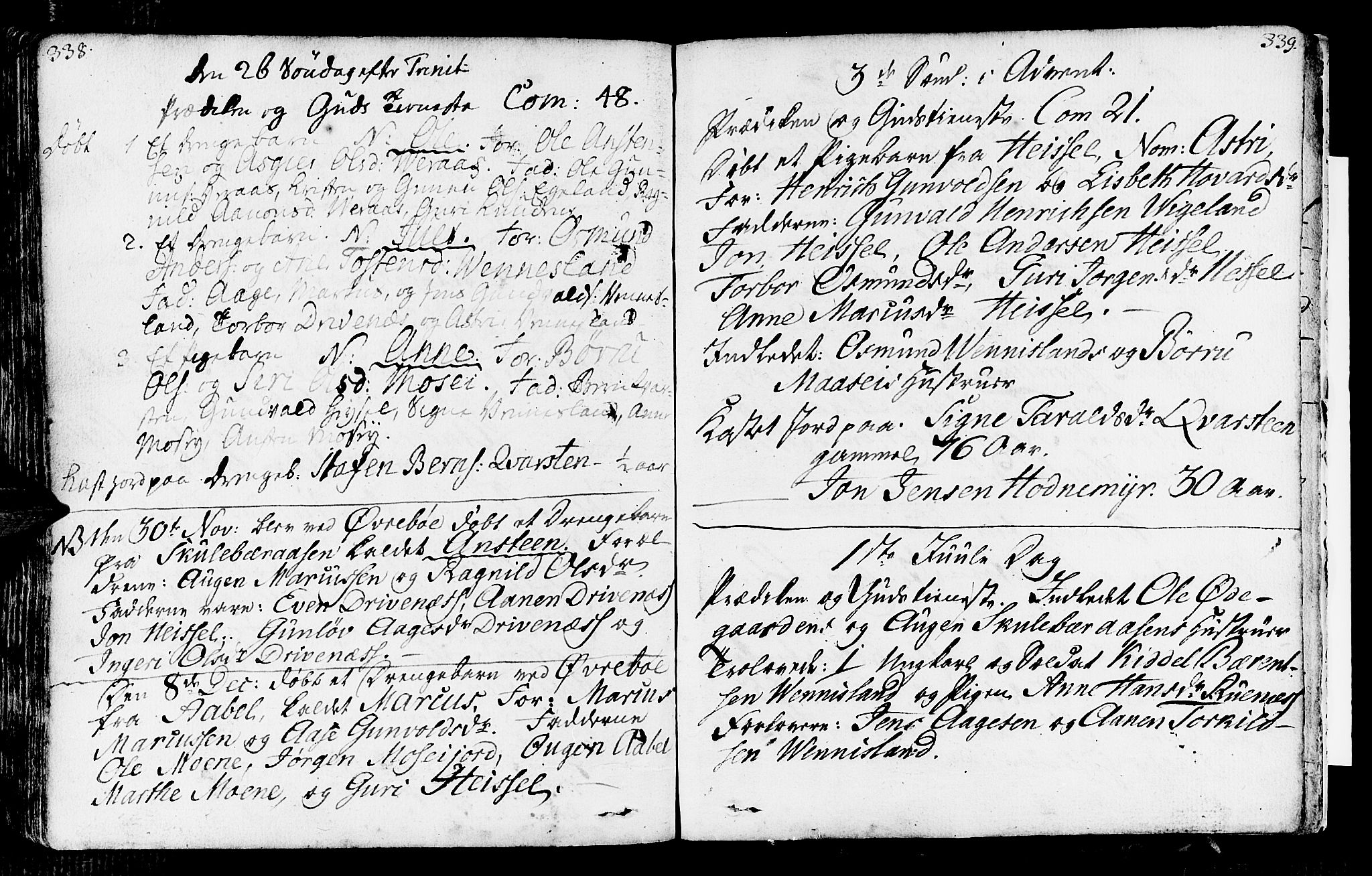 Vennesla sokneprestkontor, AV/SAK-1111-0045/Fa/Fab/L0001: Parish register (official) no. A 1, 1741-1794, p. 338-339