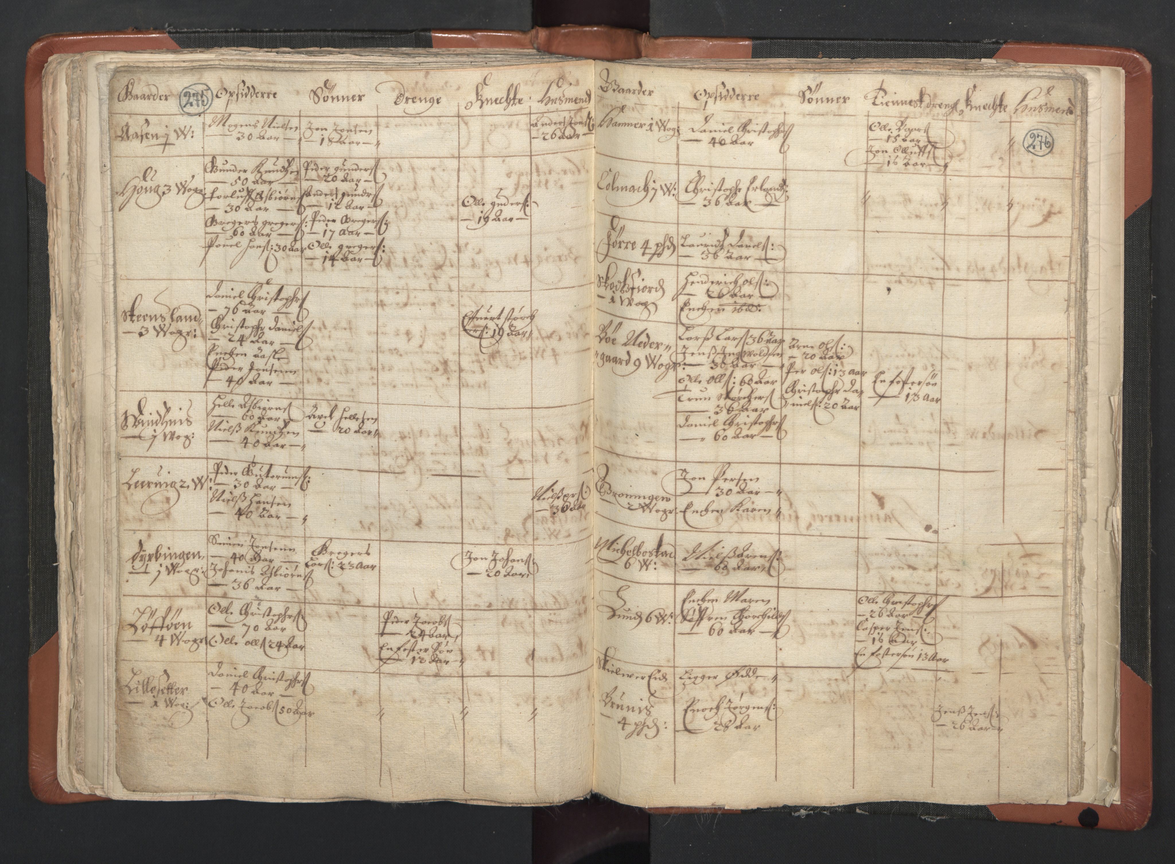 RA, Vicar's Census 1664-1666, no. 35: Helgeland deanery and Salten deanery, 1664-1666, p. 275-276