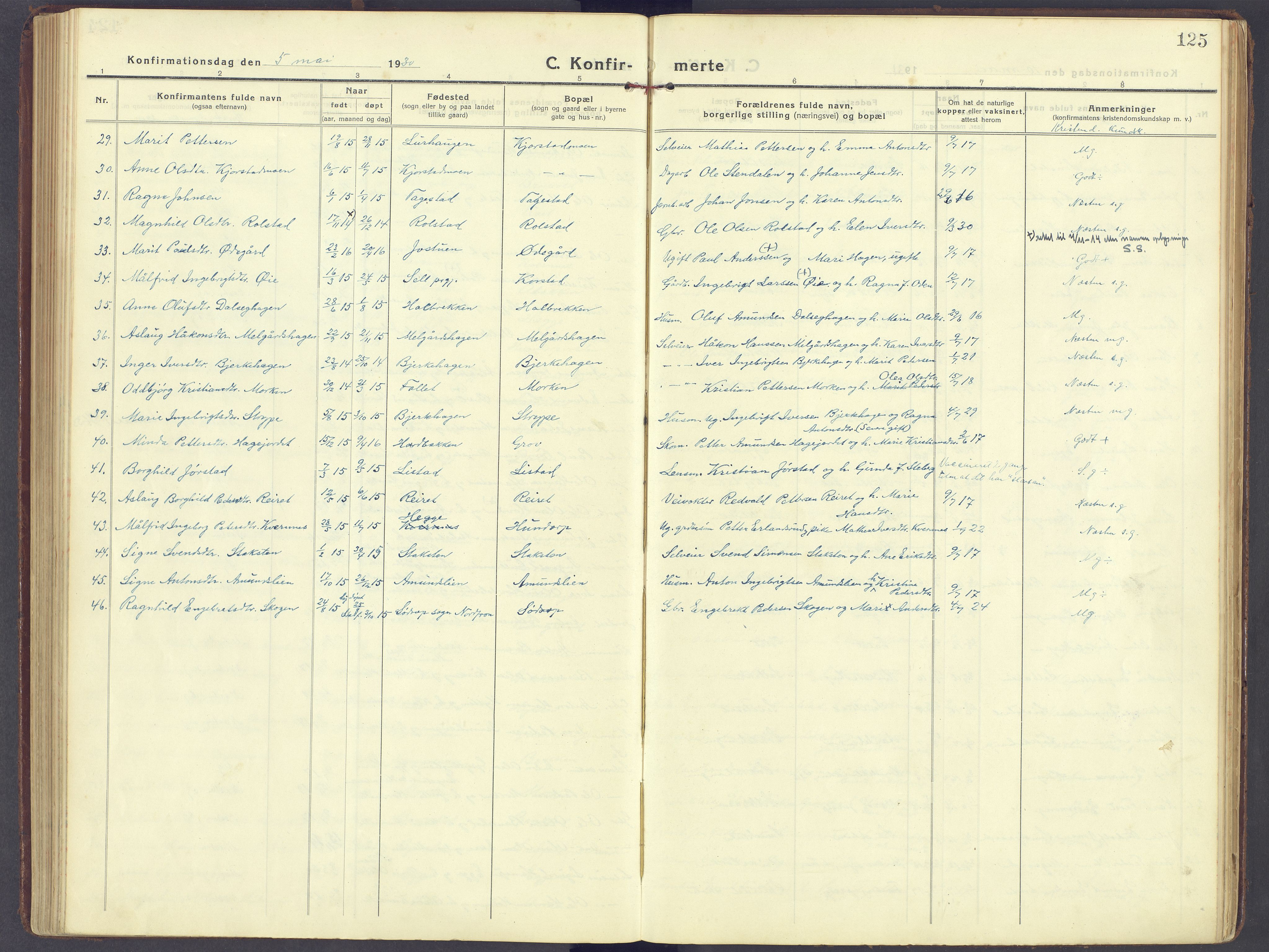 Sør-Fron prestekontor, SAH/PREST-010/H/Ha/Haa/L0005: Parish register (official) no. 5, 1920-1933, p. 125