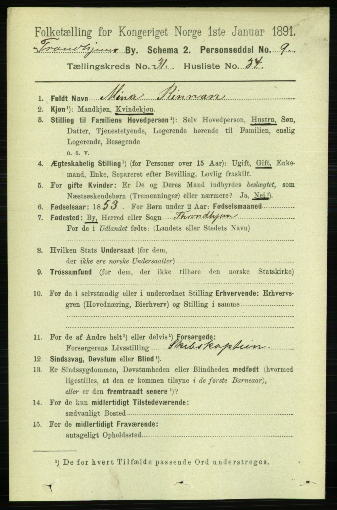 RA, 1891 census for 1601 Trondheim, 1891, p. 23608
