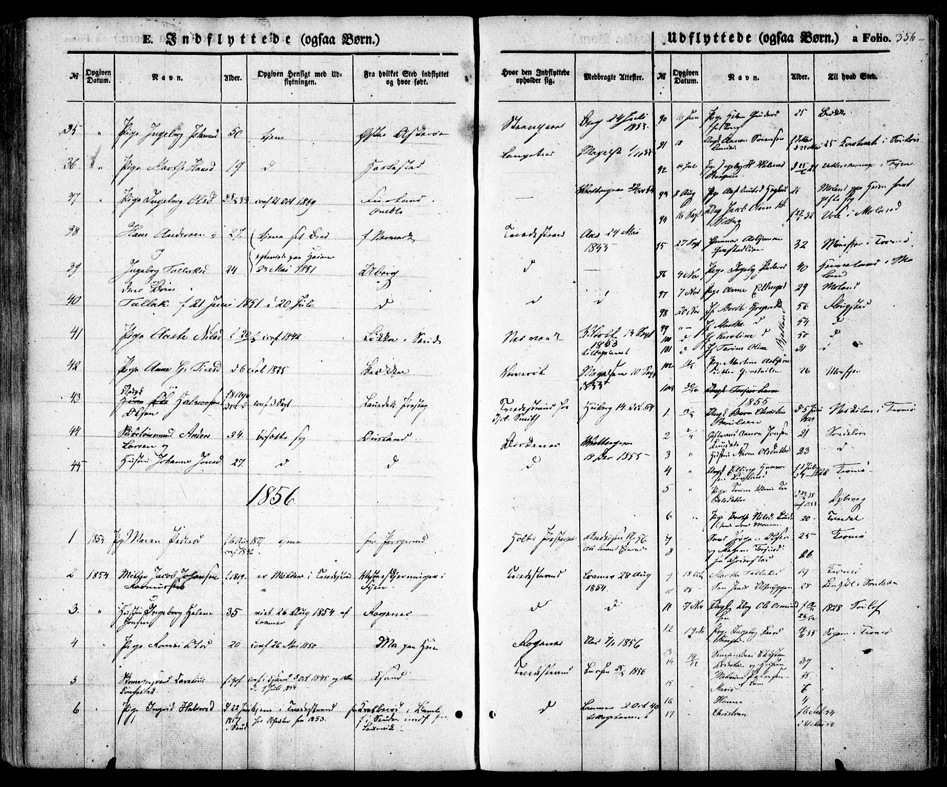 Holt sokneprestkontor, AV/SAK-1111-0021/F/Fa/L0008: Parish register (official) no. A 8, 1849-1860, p. 356