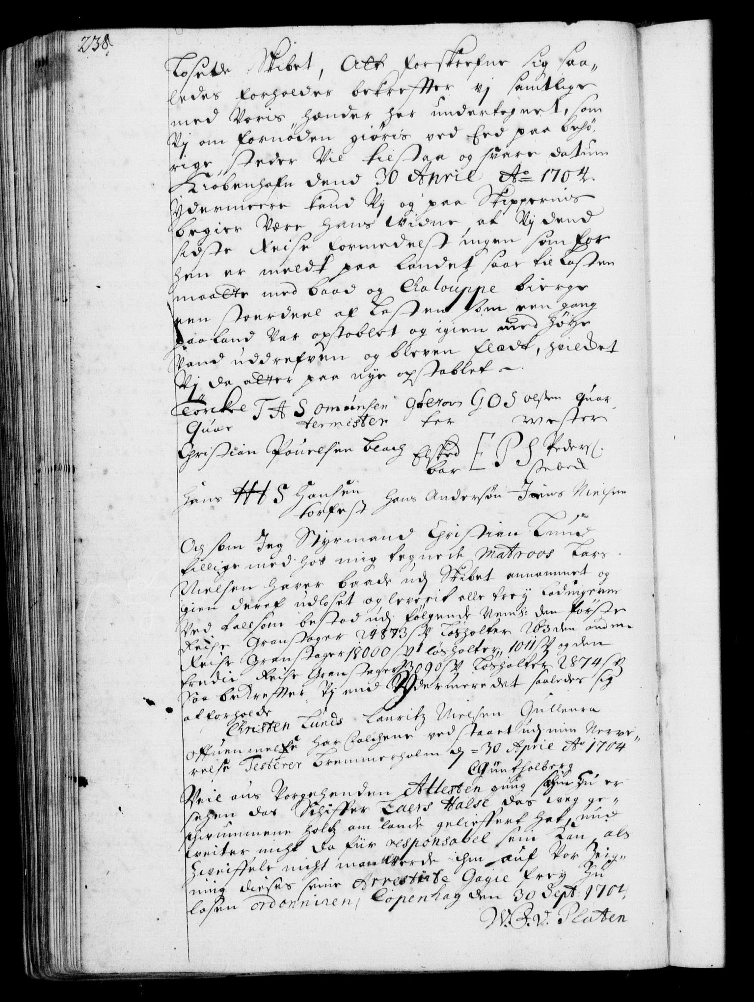Rentekammeret, Kammerkanselliet, RA/EA-3111/G/Gf/Gfa/L0001: Resolusjonsprotokoll med register (merket RK 52.1), 1695-1706, p. 238