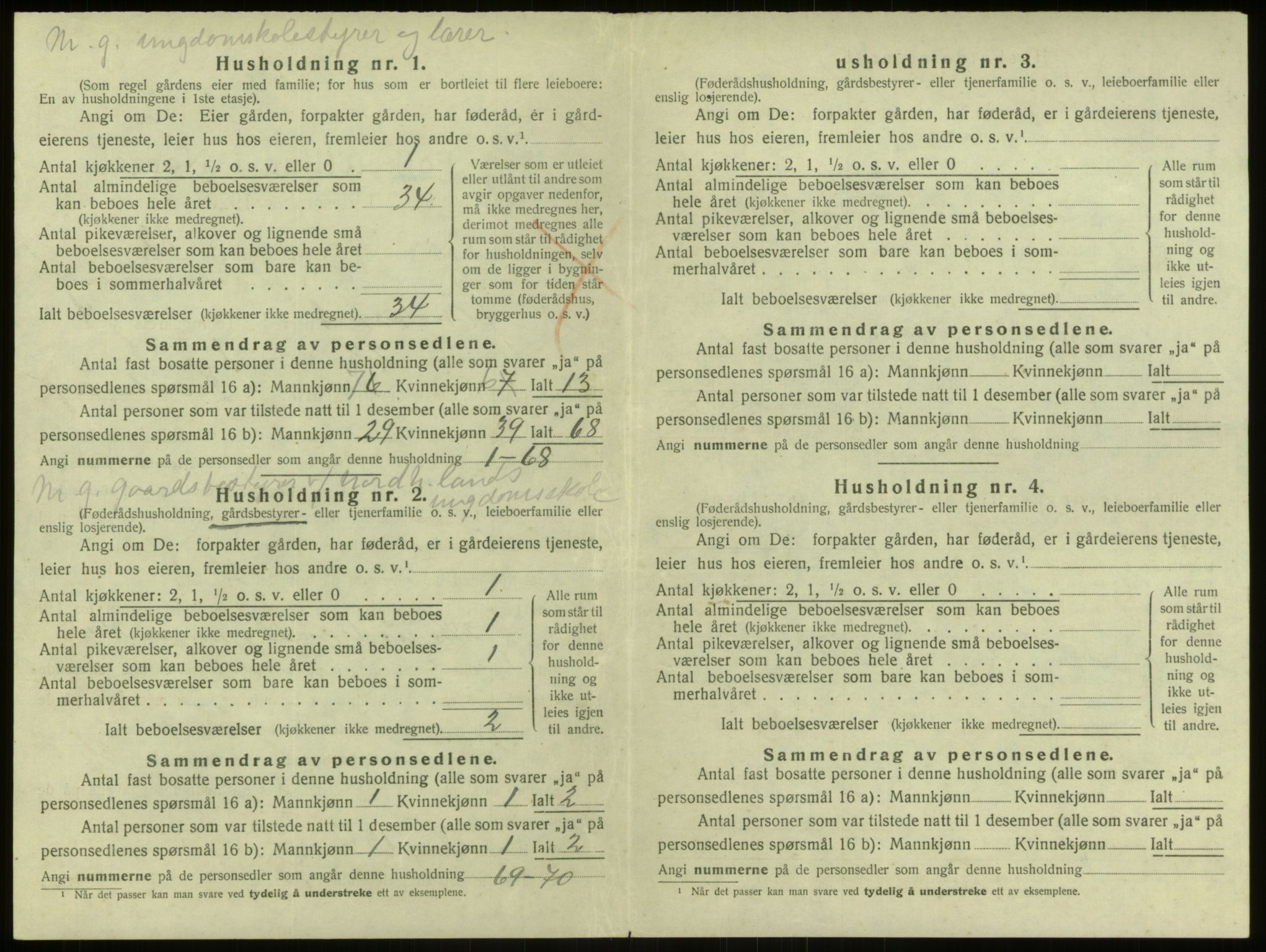 SAB, 1920 census for Alversund, 1920, p. 440