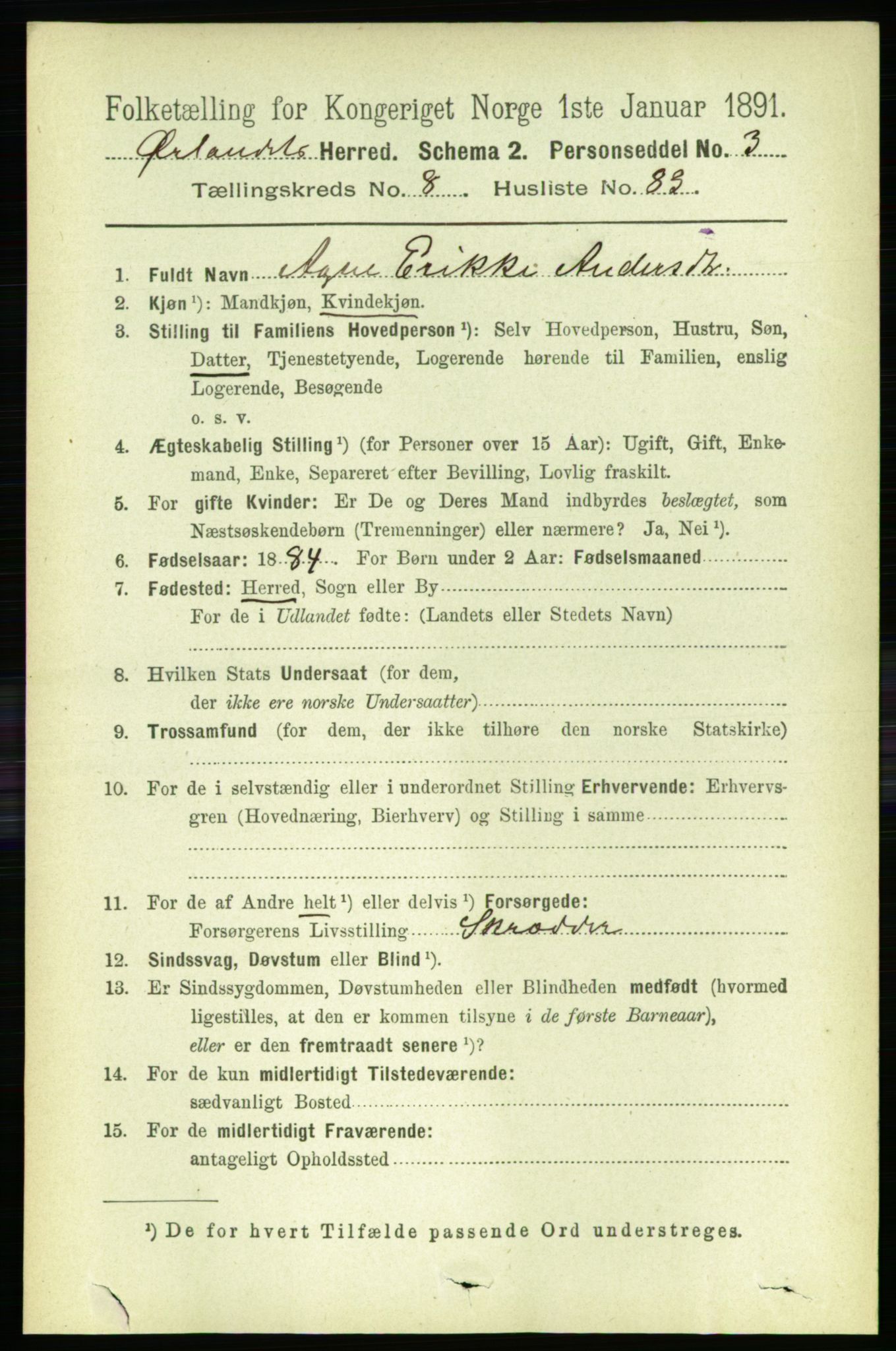 RA, 1891 census for 1621 Ørland, 1891, p. 3730