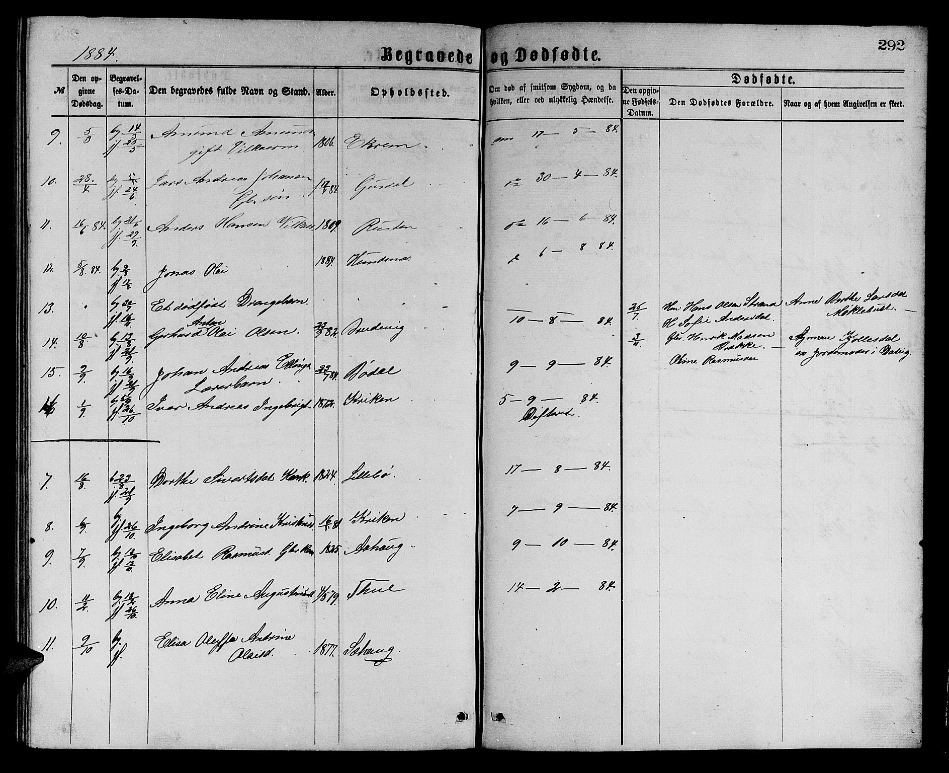 Ministerialprotokoller, klokkerbøker og fødselsregistre - Møre og Romsdal, AV/SAT-A-1454/501/L0016: Parish register (copy) no. 501C02, 1868-1884, p. 292