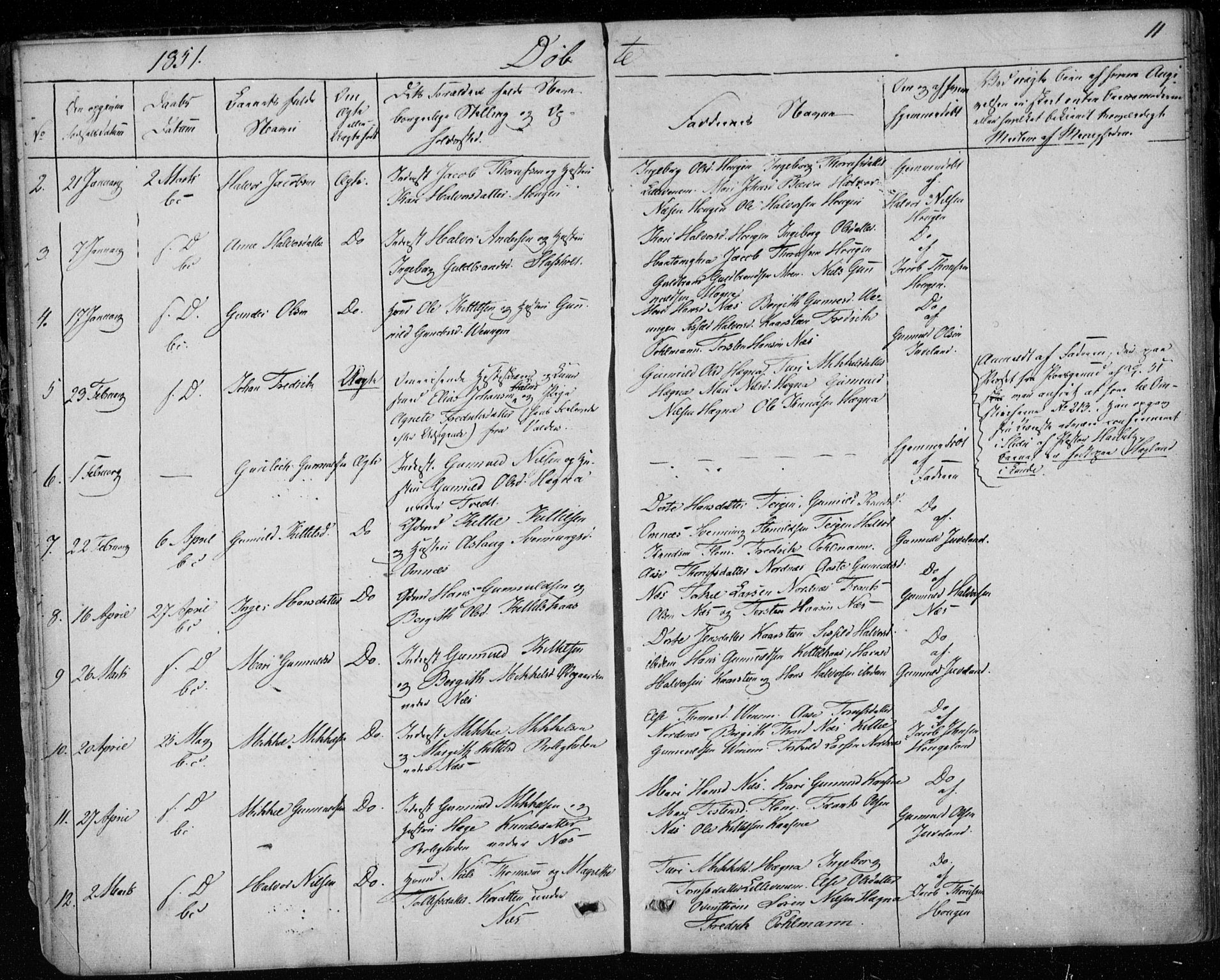 Lunde kirkebøker, SAKO/A-282/F/Fb/L0001: Parish register (official) no. II 1, 1845-1861, p. 11