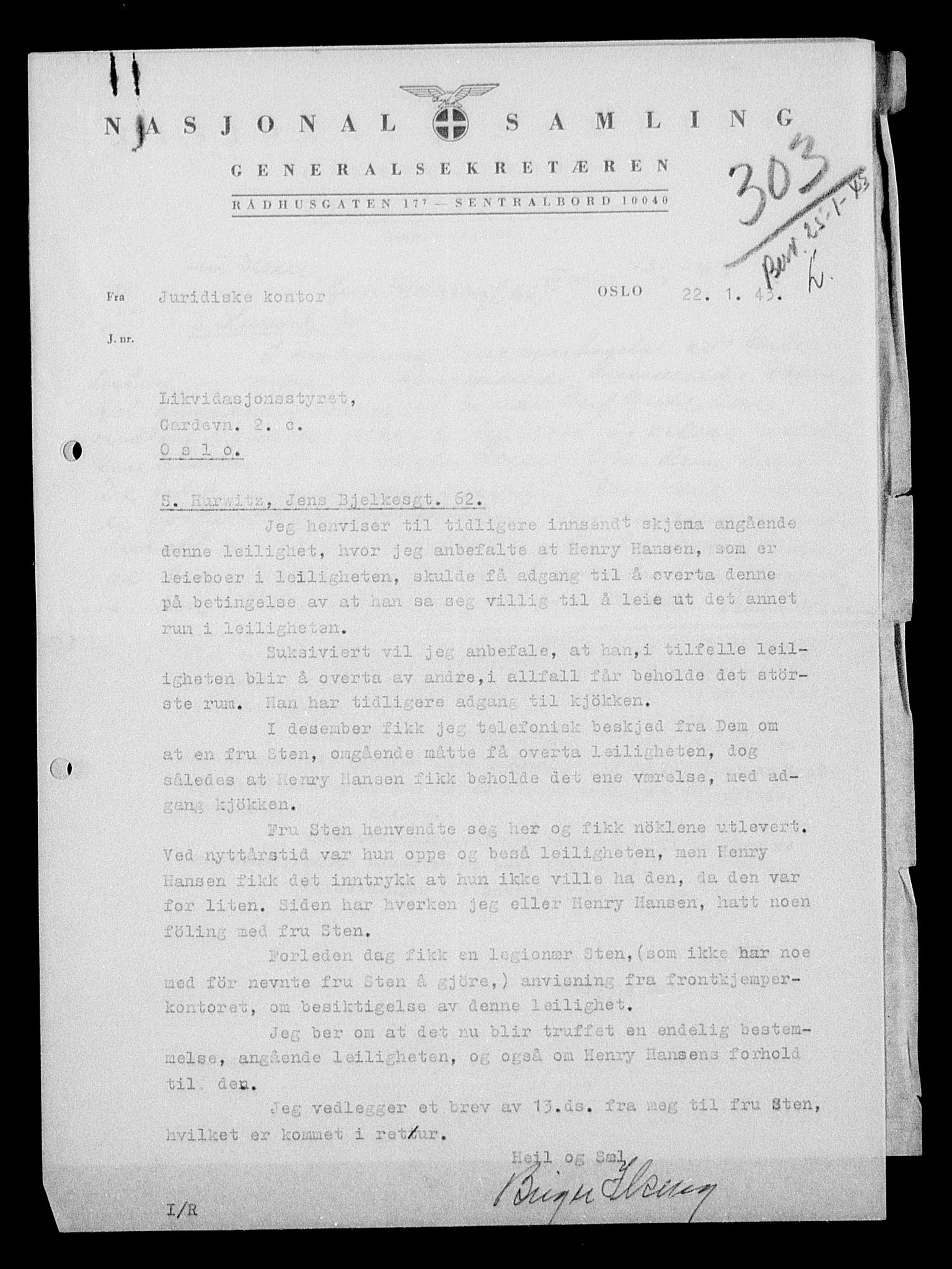 Justisdepartementet, Tilbakeføringskontoret for inndratte formuer, AV/RA-S-1564/H/Hc/Hcc/L0945: --, 1945-1947, p. 33