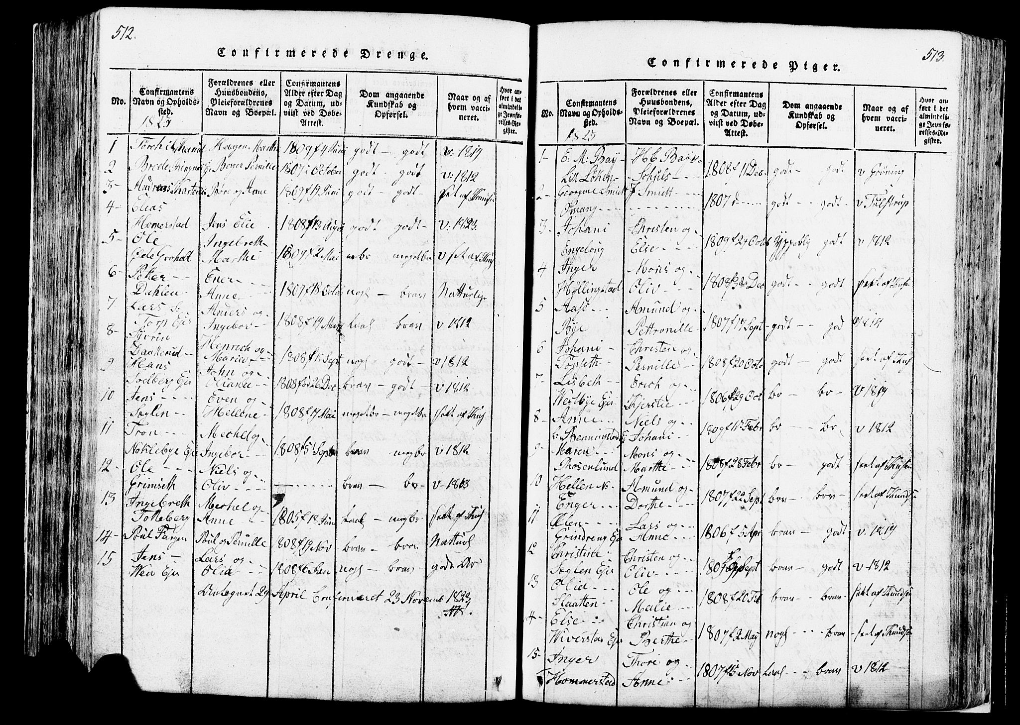 Løten prestekontor, SAH/PREST-022/K/Ka/L0005: Parish register (official) no. 5, 1814-1832, p. 512-513