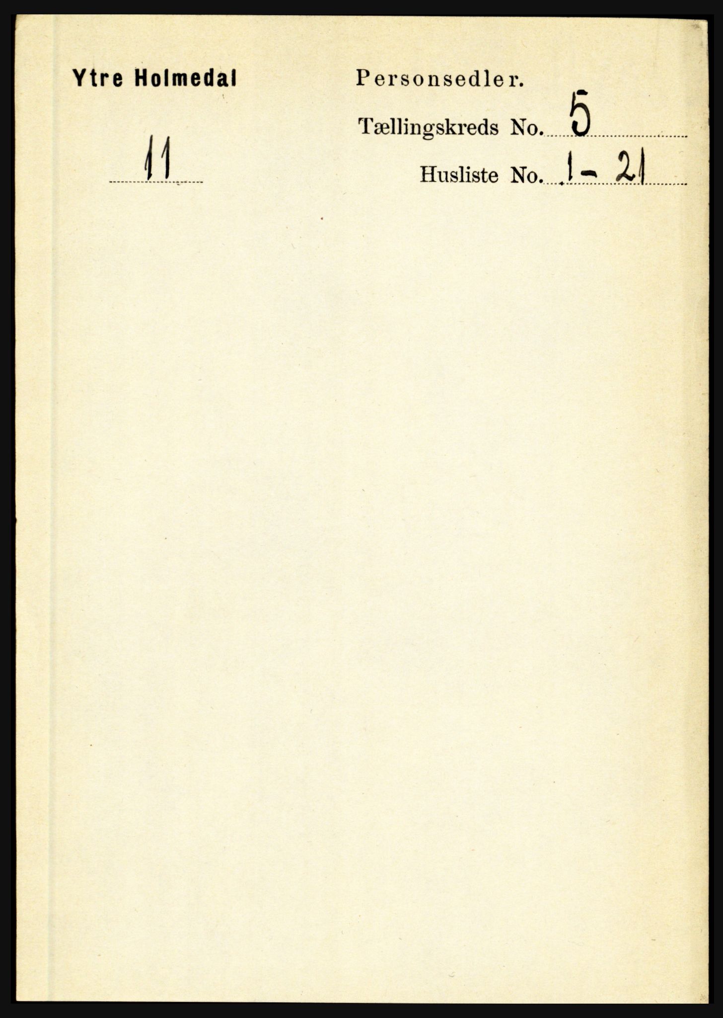 RA, 1891 census for 1429 Ytre Holmedal, 1891, p. 1141