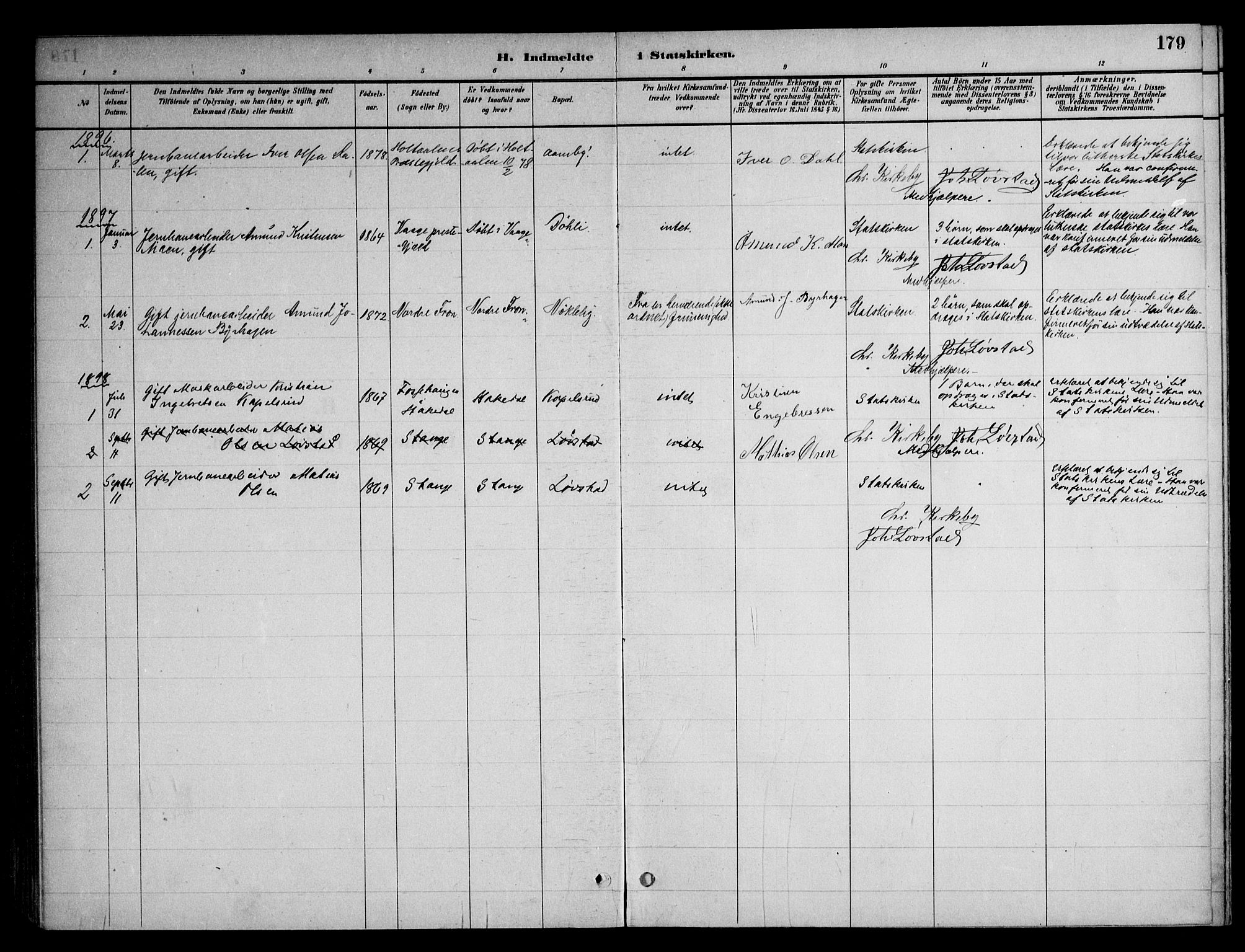 Nittedal prestekontor Kirkebøker, AV/SAO-A-10365a/F/Fb/L0001: Parish register (official) no. II 1, 1879-1901, p. 179