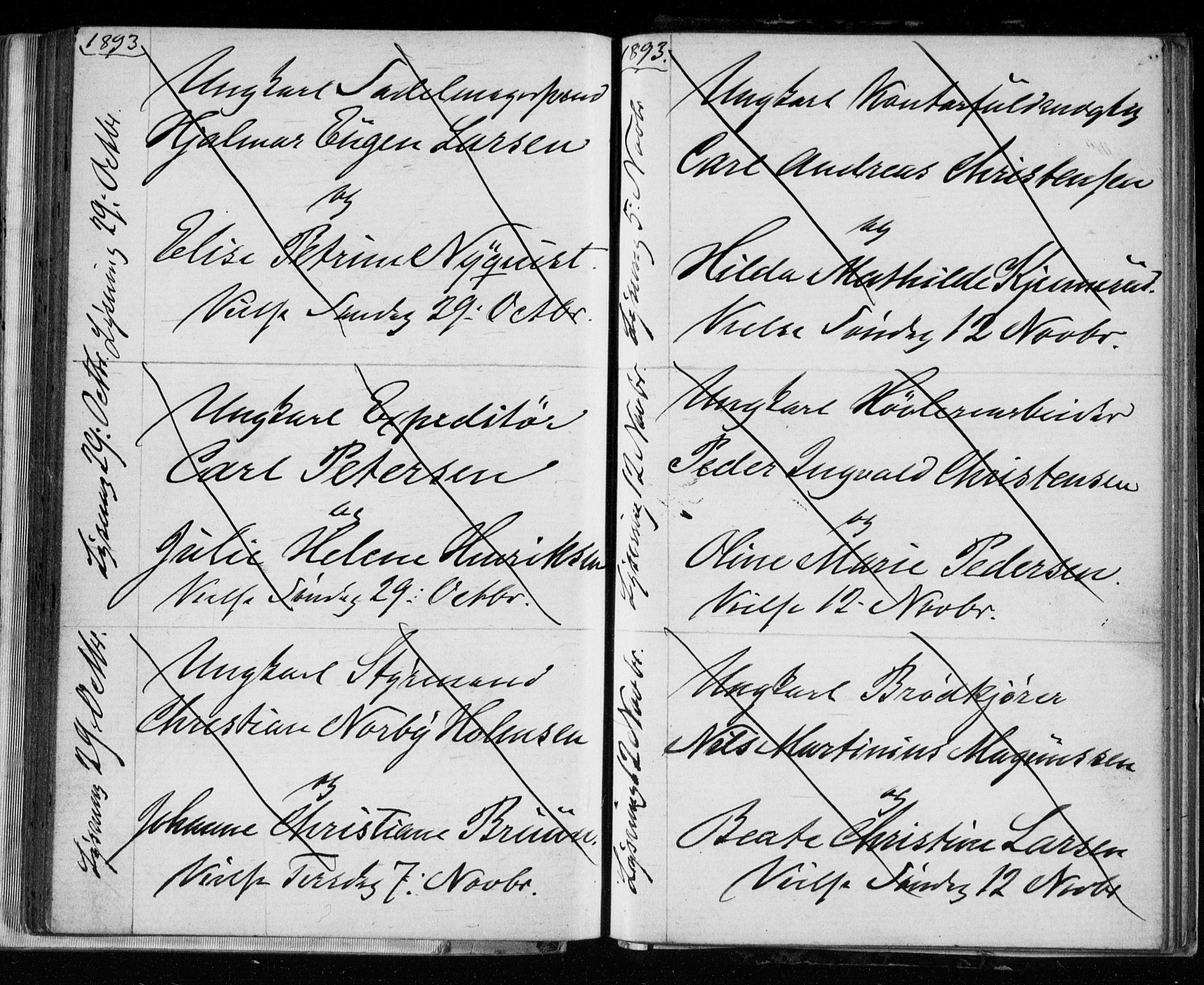 Bragernes kirkebøker, AV/SAKO-A-6/H/Ha/L0006: Banns register no. 6, 1873-1896