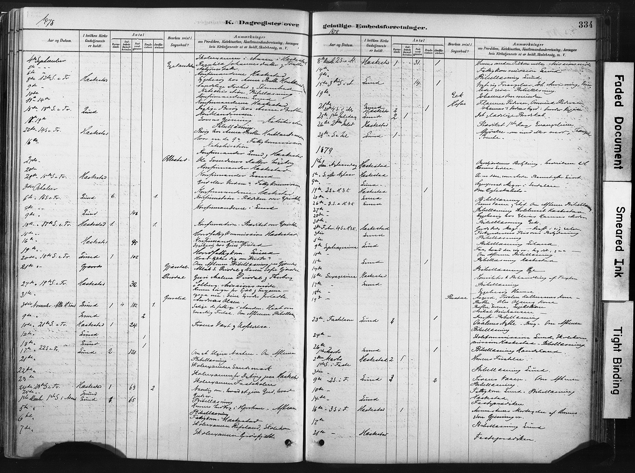 Lund sokneprestkontor, SAST/A-101809/S06/L0011: Parish register (official) no. A 10, 1877-1904, p. 334