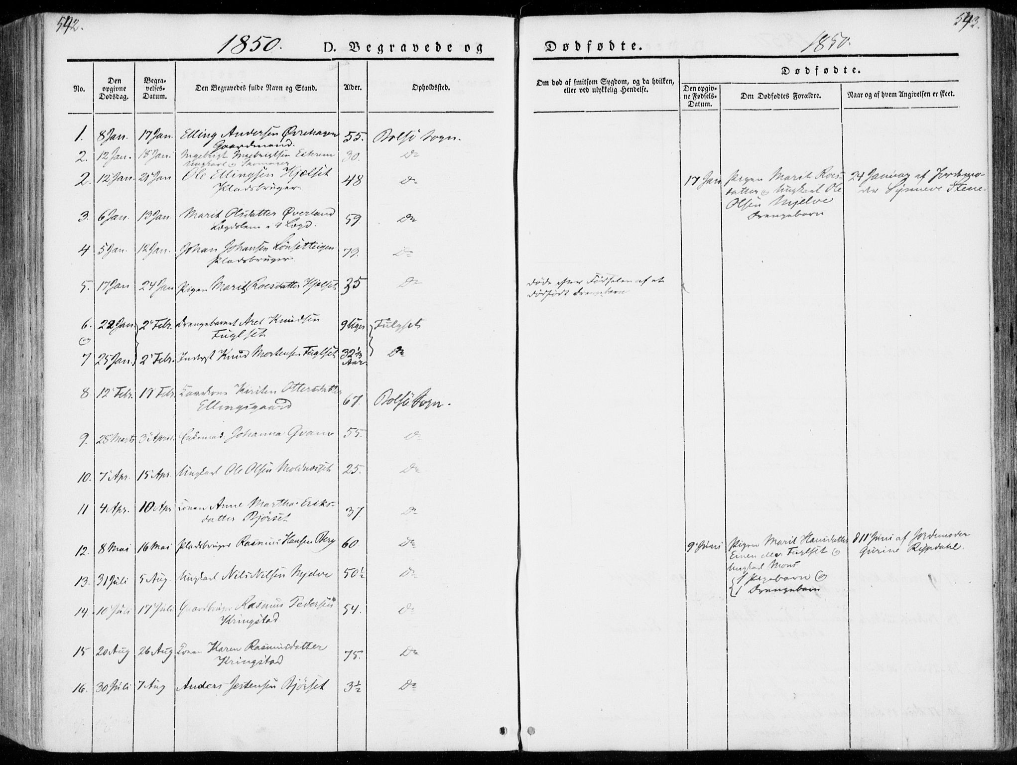 Ministerialprotokoller, klokkerbøker og fødselsregistre - Møre og Romsdal, AV/SAT-A-1454/555/L0653: Parish register (official) no. 555A04, 1843-1869, p. 542-543