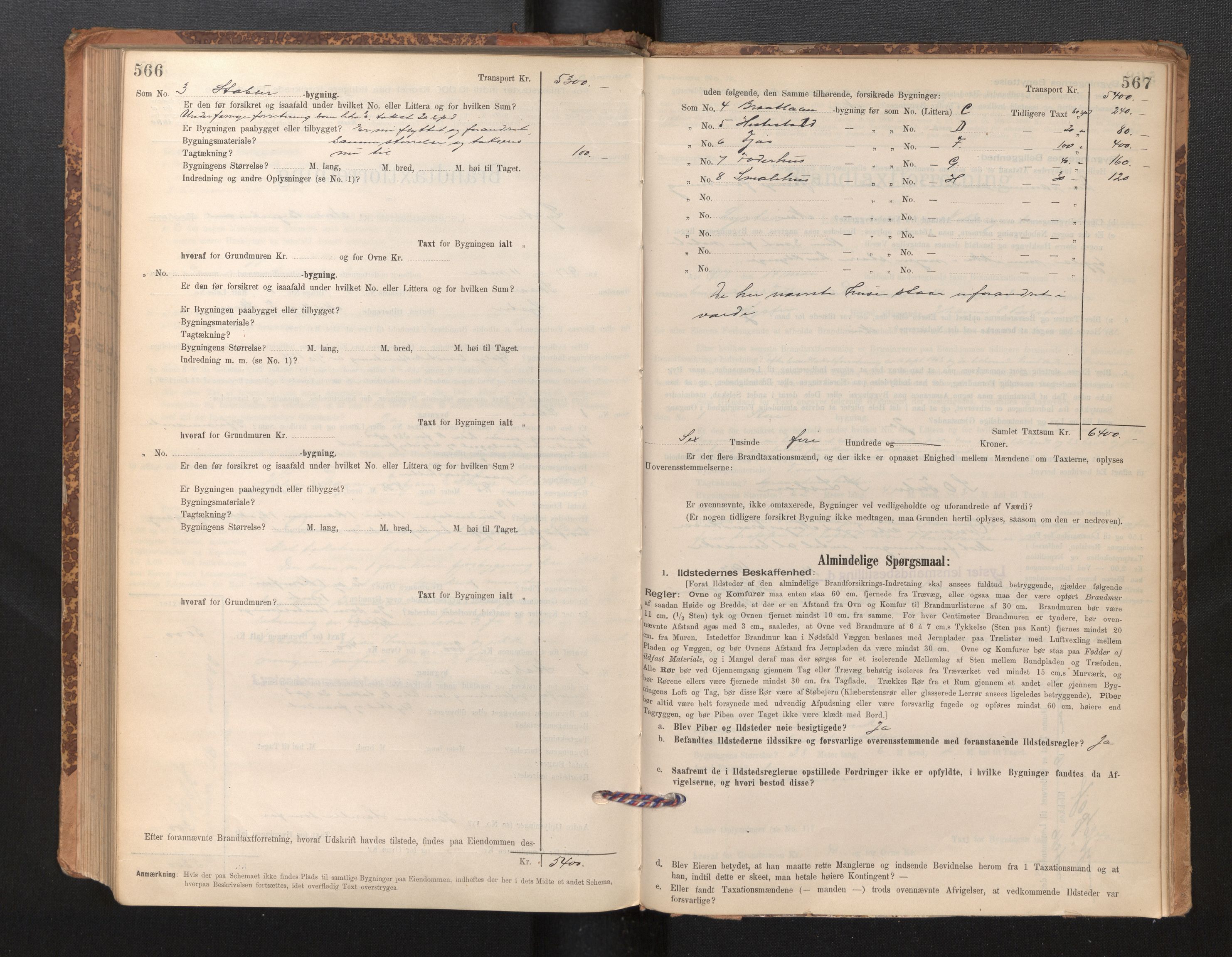 Lensmannen i Luster, AV/SAB-A-29301/0012/L0007: Branntakstprotokoll, skjematakst, 1895-1935, p. 566-567