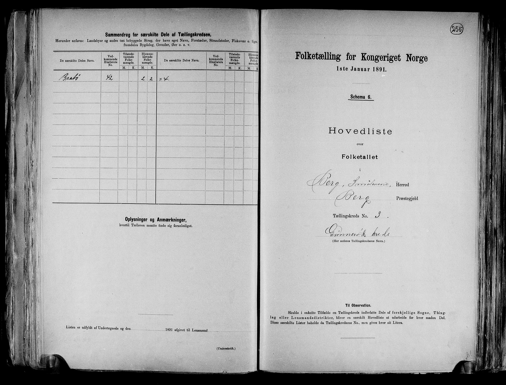 RA, 1891 census for 0116 Berg, 1891, p. 15