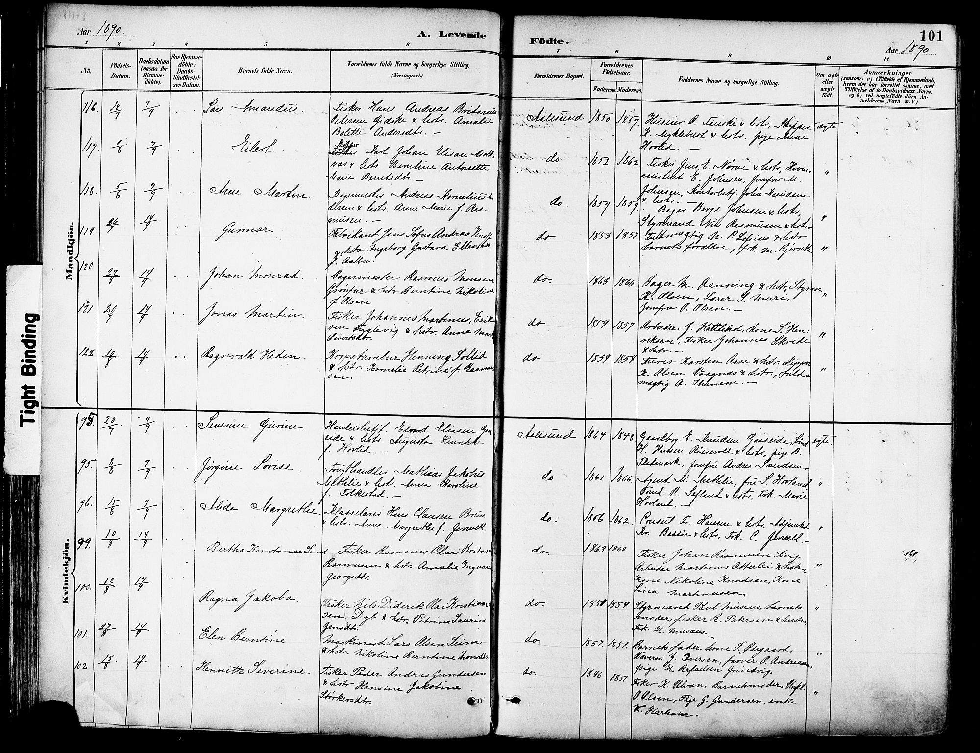 Ministerialprotokoller, klokkerbøker og fødselsregistre - Møre og Romsdal, SAT/A-1454/529/L0455: Parish register (official) no. 529A05, 1885-1893, p. 101