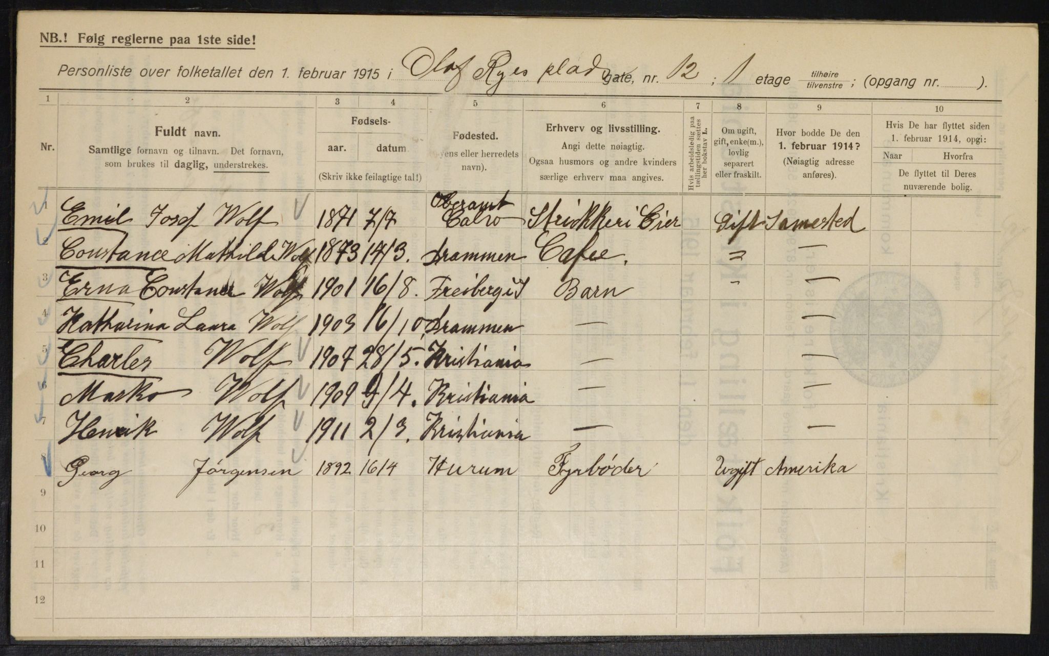 OBA, Municipal Census 1915 for Kristiania, 1915, p. 74770