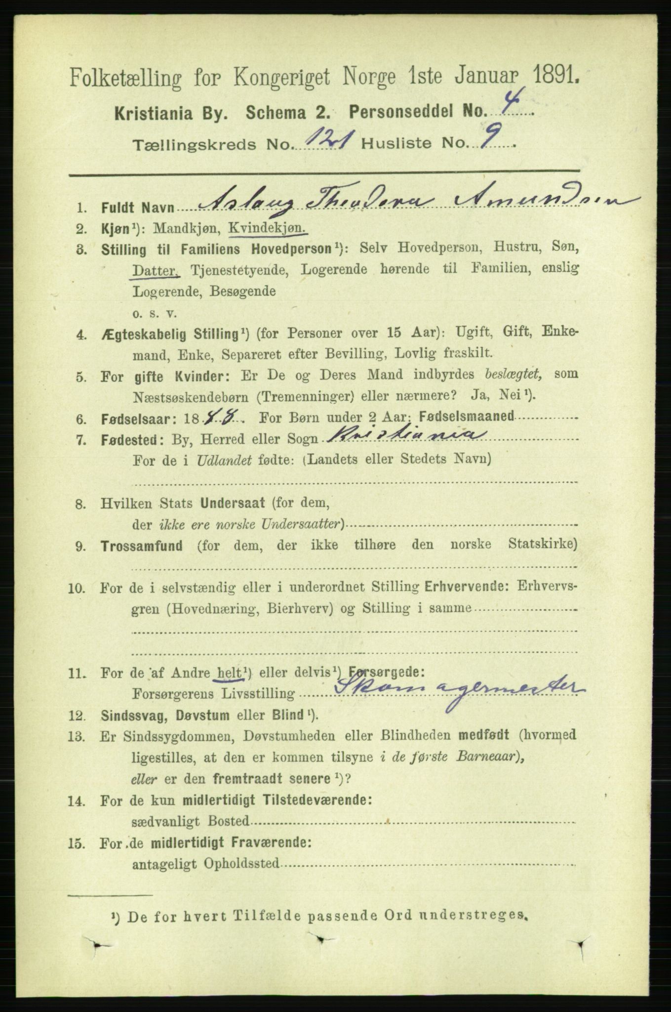 RA, 1891 census for 0301 Kristiania, 1891, p. 64530