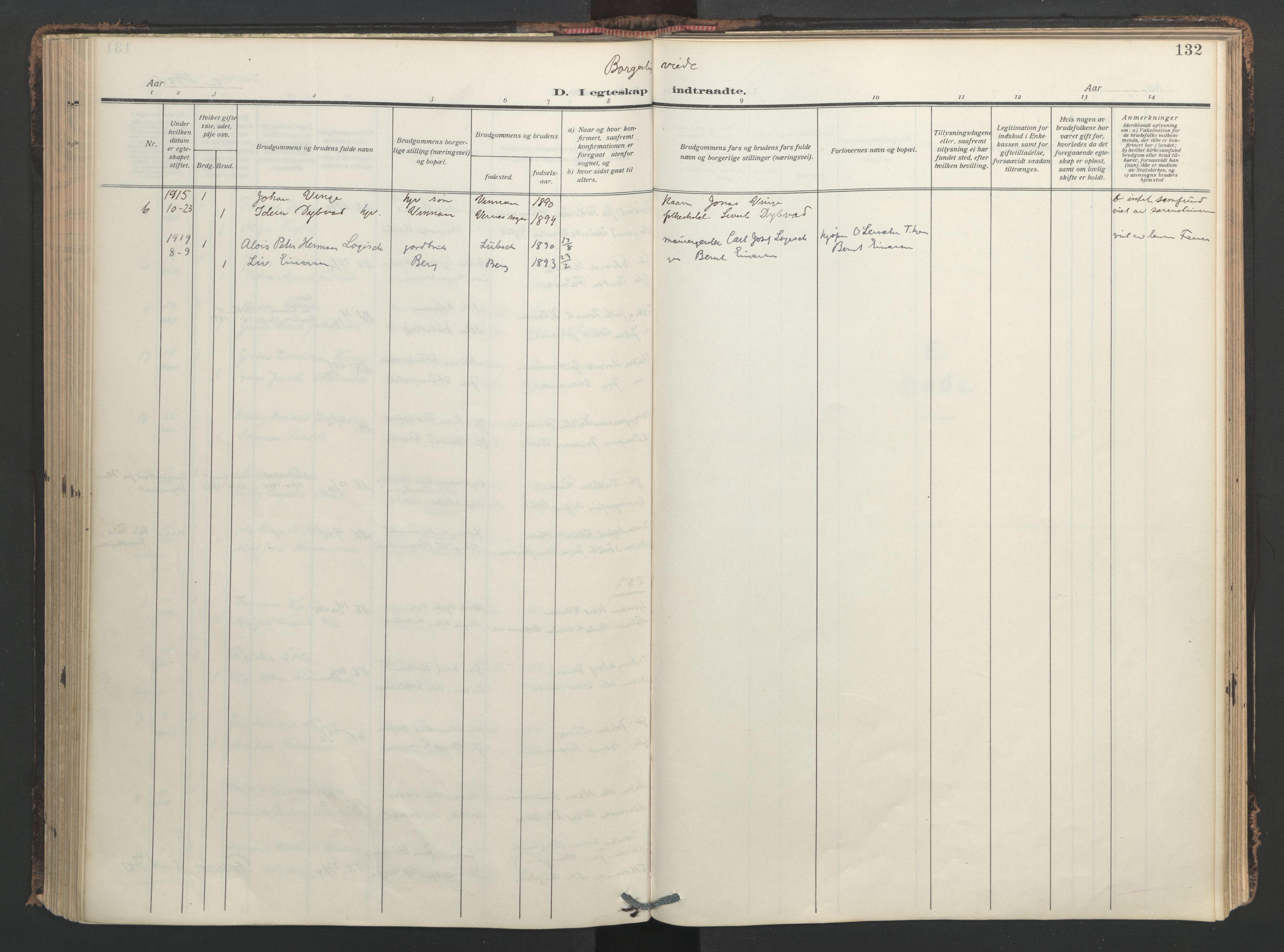Ministerialprotokoller, klokkerbøker og fødselsregistre - Nord-Trøndelag, SAT/A-1458/713/L0123: Parish register (official) no. 713A12, 1911-1925, p. 132