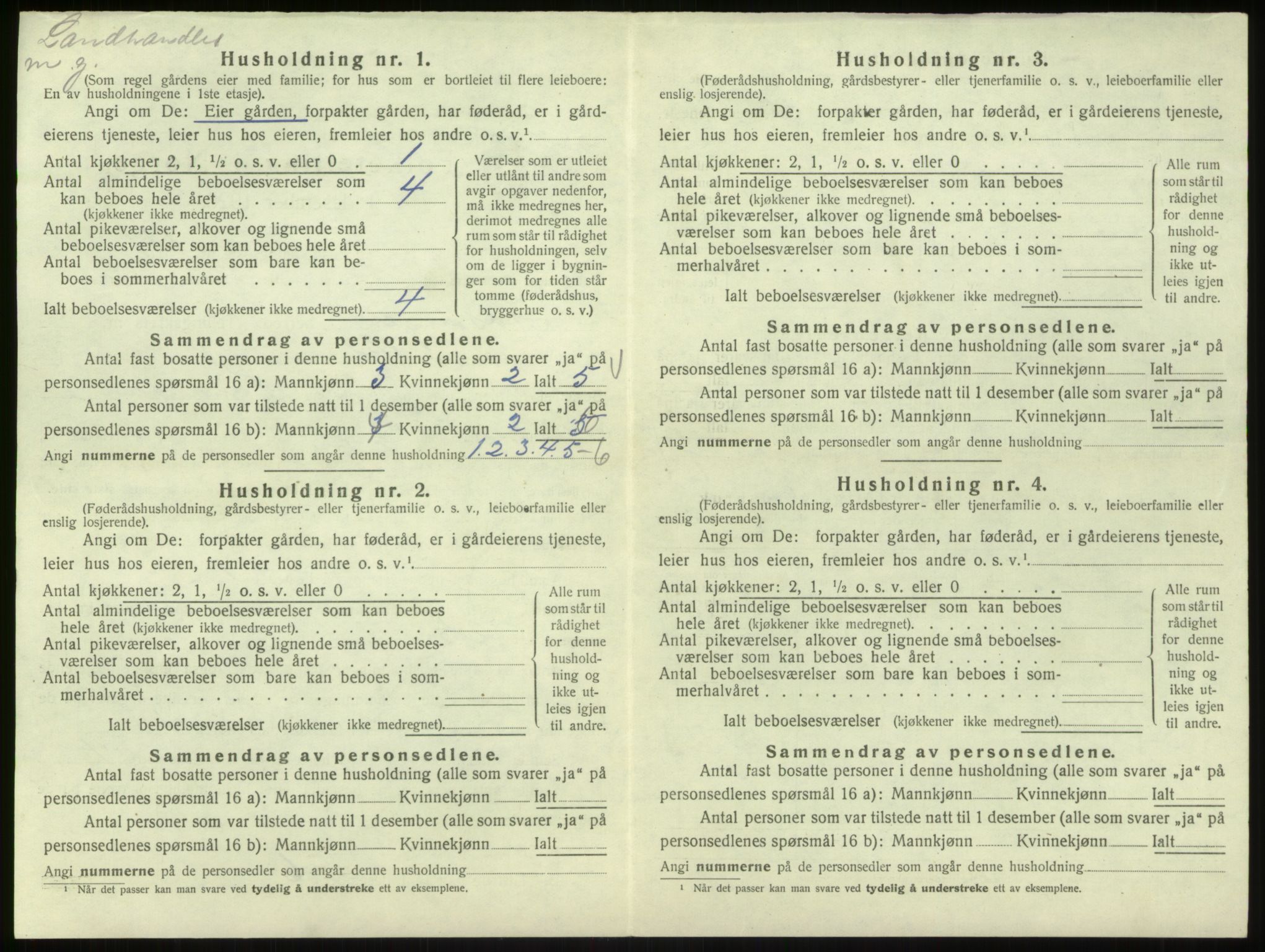 SAB, 1920 census for Hosanger, 1920, p. 671