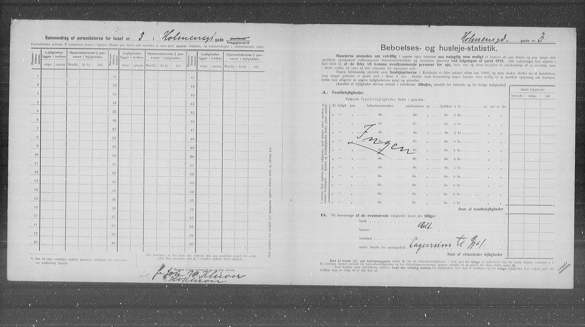 OBA, Municipal Census 1905 for Kristiania, 1905, p. 21224