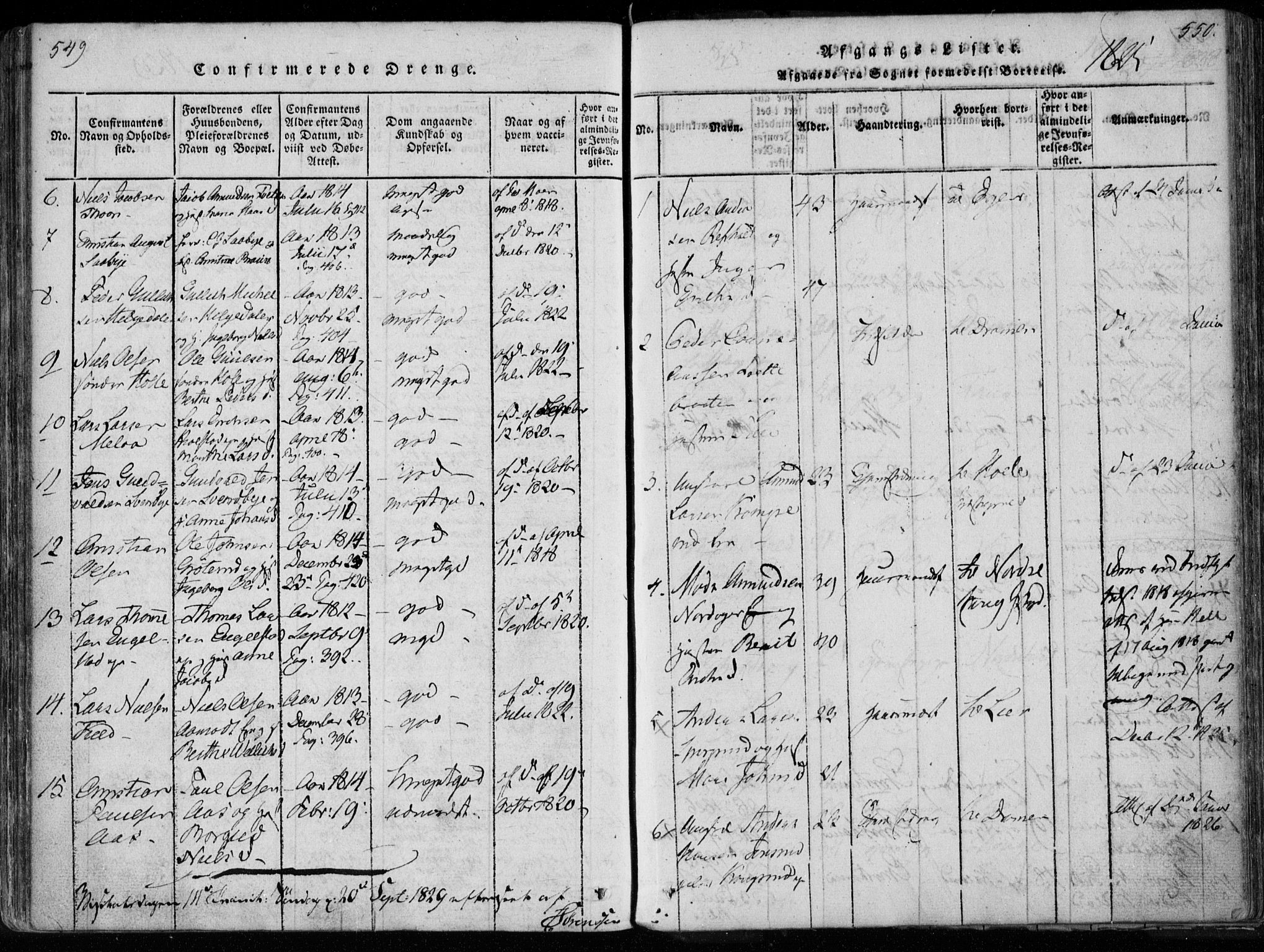 Modum kirkebøker, SAKO/A-234/F/Fa/L0005: Parish register (official) no. 5, 1824-1841, p. 549-550