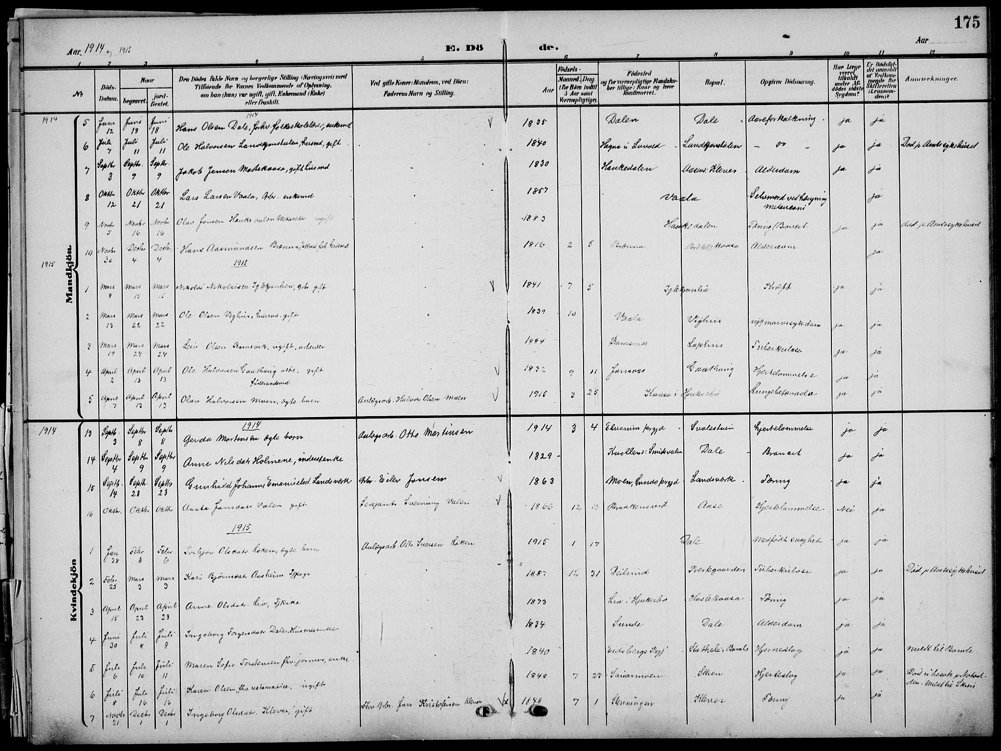 Sauherad kirkebøker, AV/SAKO-A-298/G/Ga/L0004a: Parish register (copy) no. I 4a, 1906-1934, p. 175