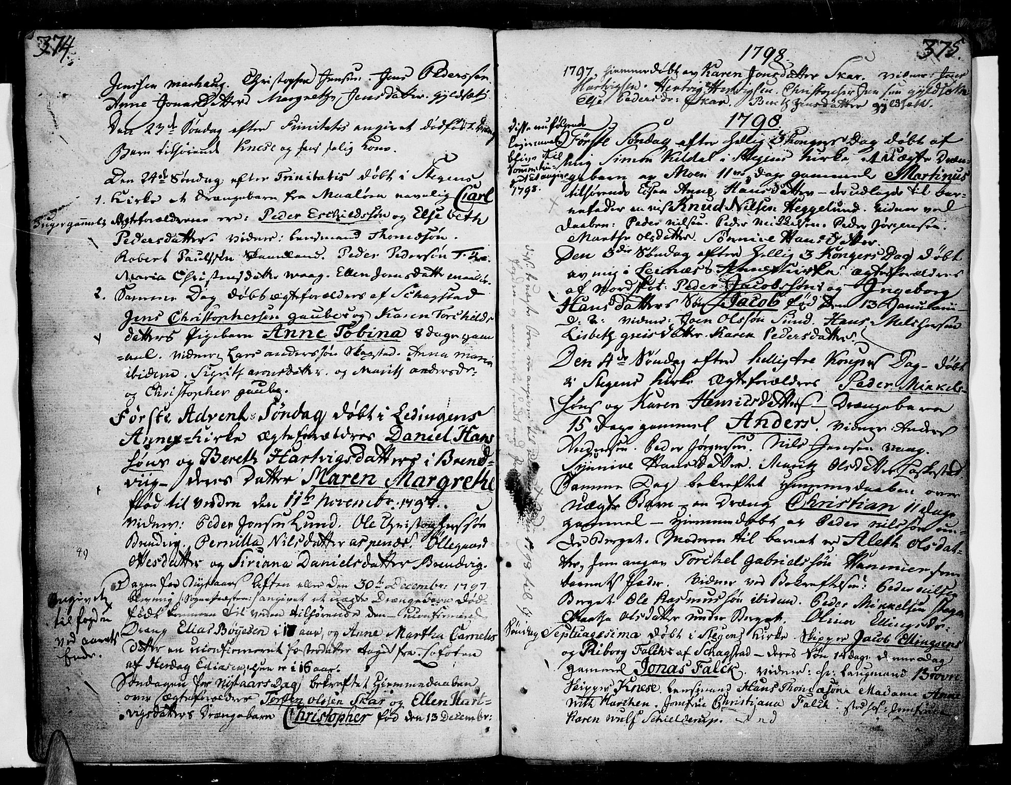 Ministerialprotokoller, klokkerbøker og fødselsregistre - Nordland, SAT/A-1459/855/L0796: Parish register (official) no. 855A04, 1776-1813, p. 374-375