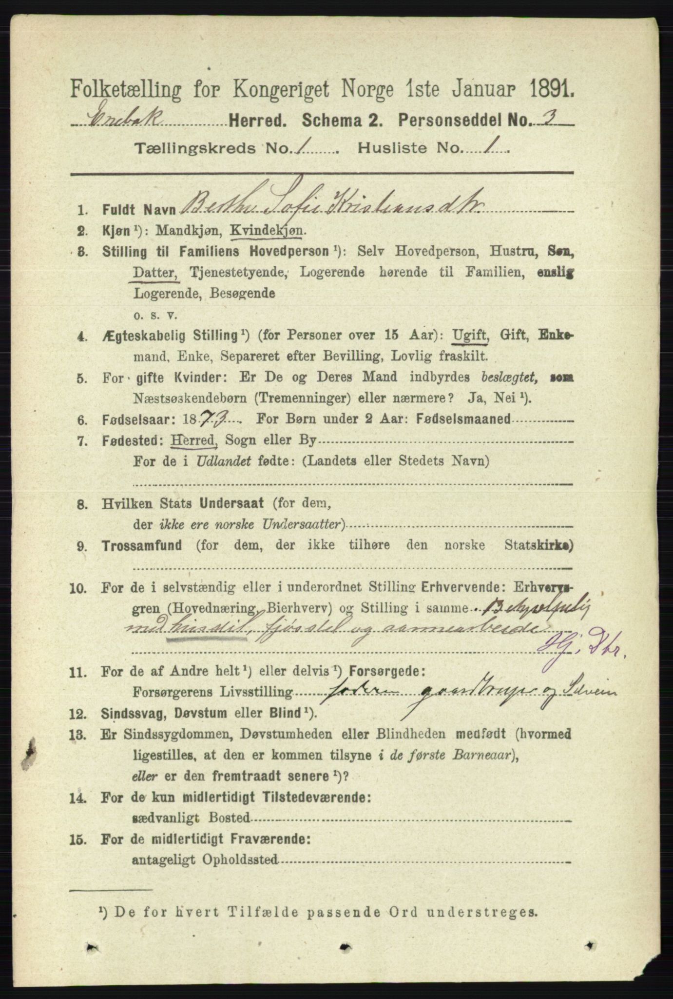 RA, 1891 census for 0229 Enebakk, 1891, p. 139