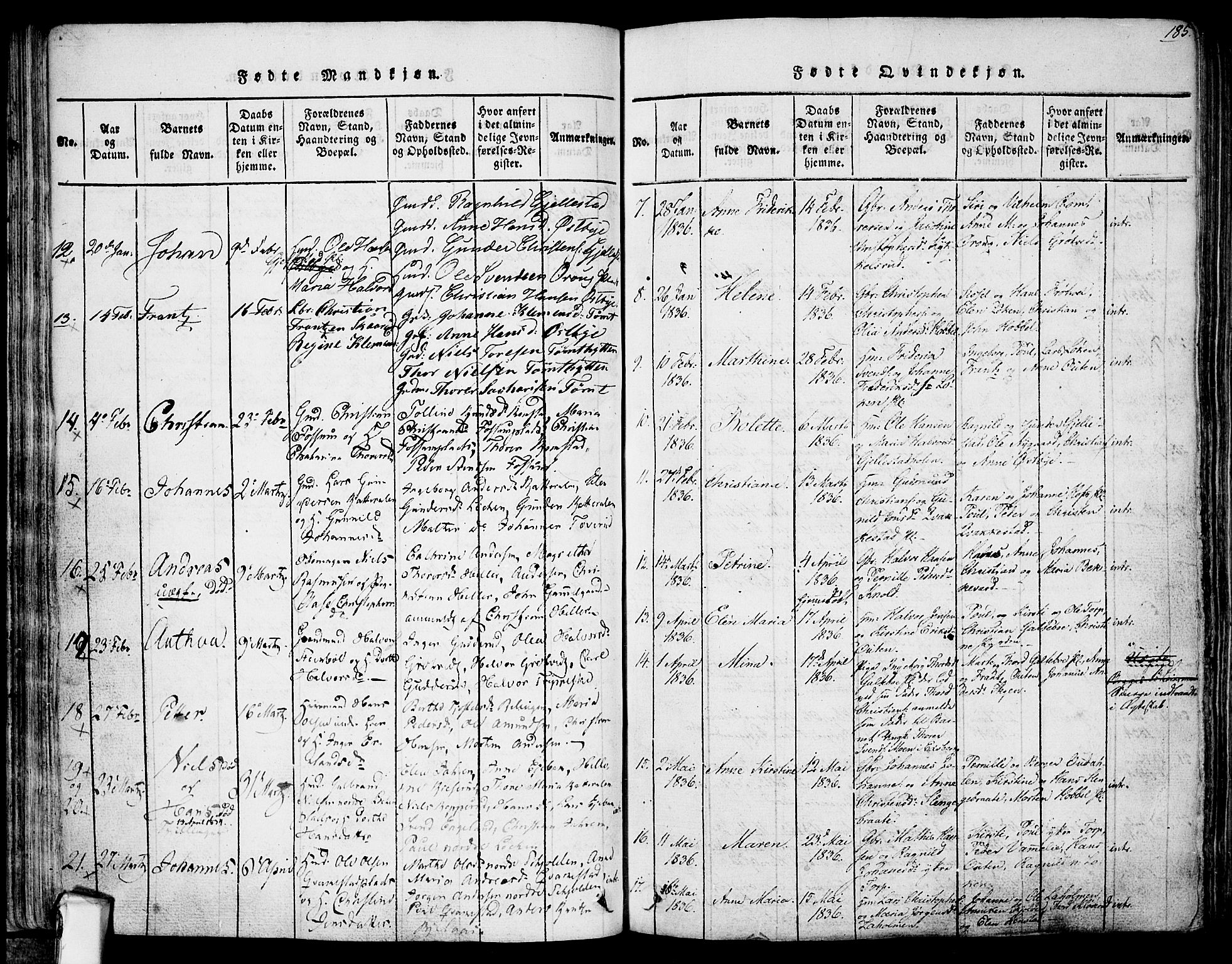 Askim prestekontor Kirkebøker, SAO/A-10900/F/Fa/L0004: Parish register (official) no. 4, 1817-1846, p. 184-185