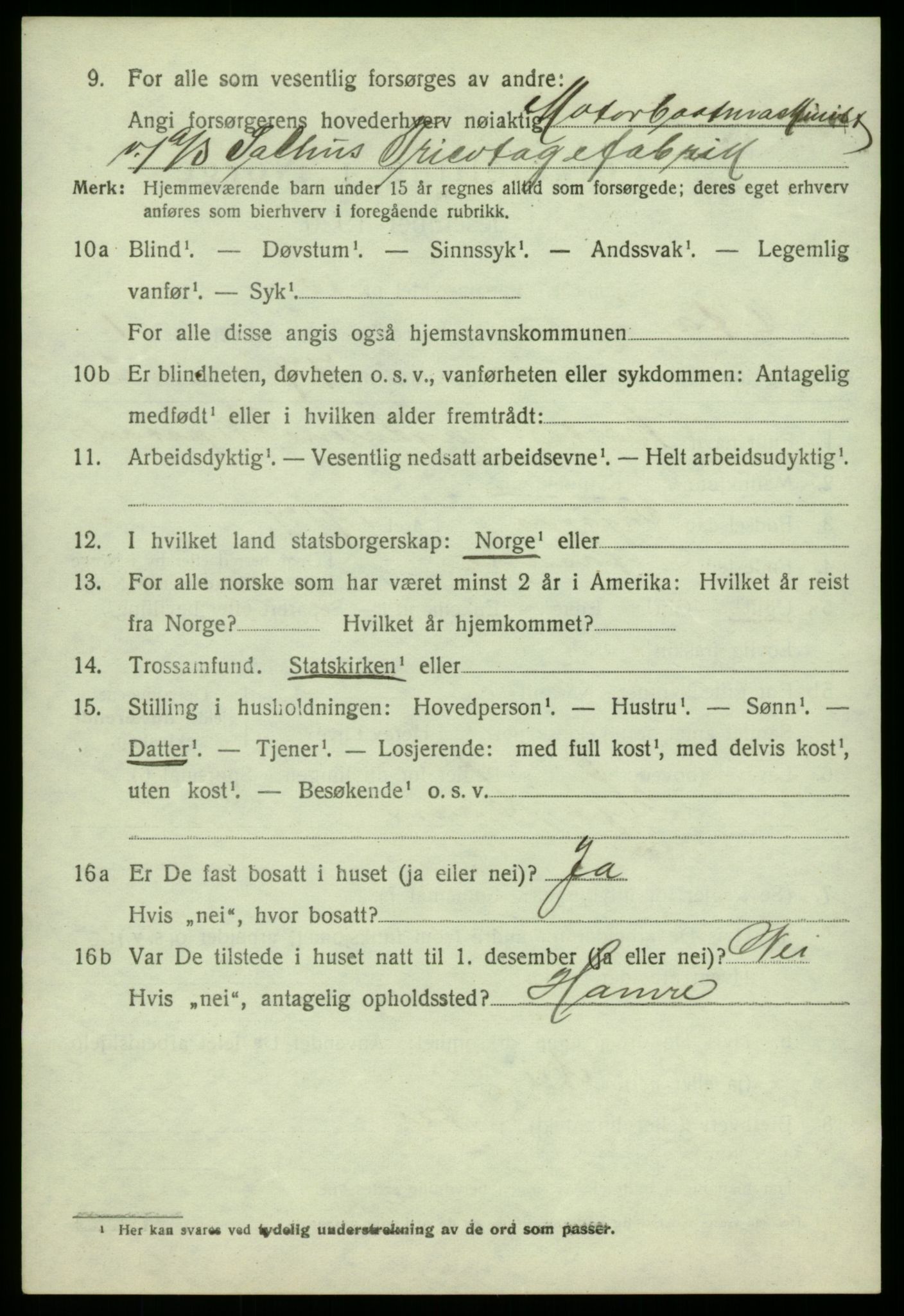 SAB, 1920 census for Åsane, 1920, p. 1200