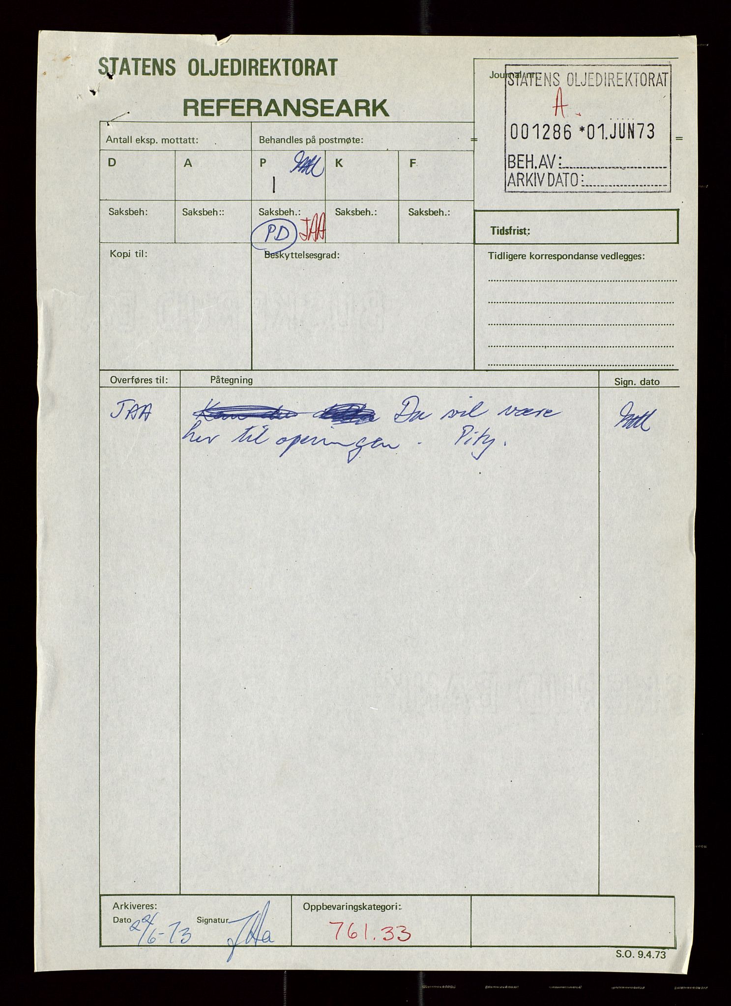 Industridepartementet, Oljekontoret, SAST/A-101348/Di/L0004: DWP, møter, komite`møter, 761 forskning/teknologi, 1972-1975, p. 485