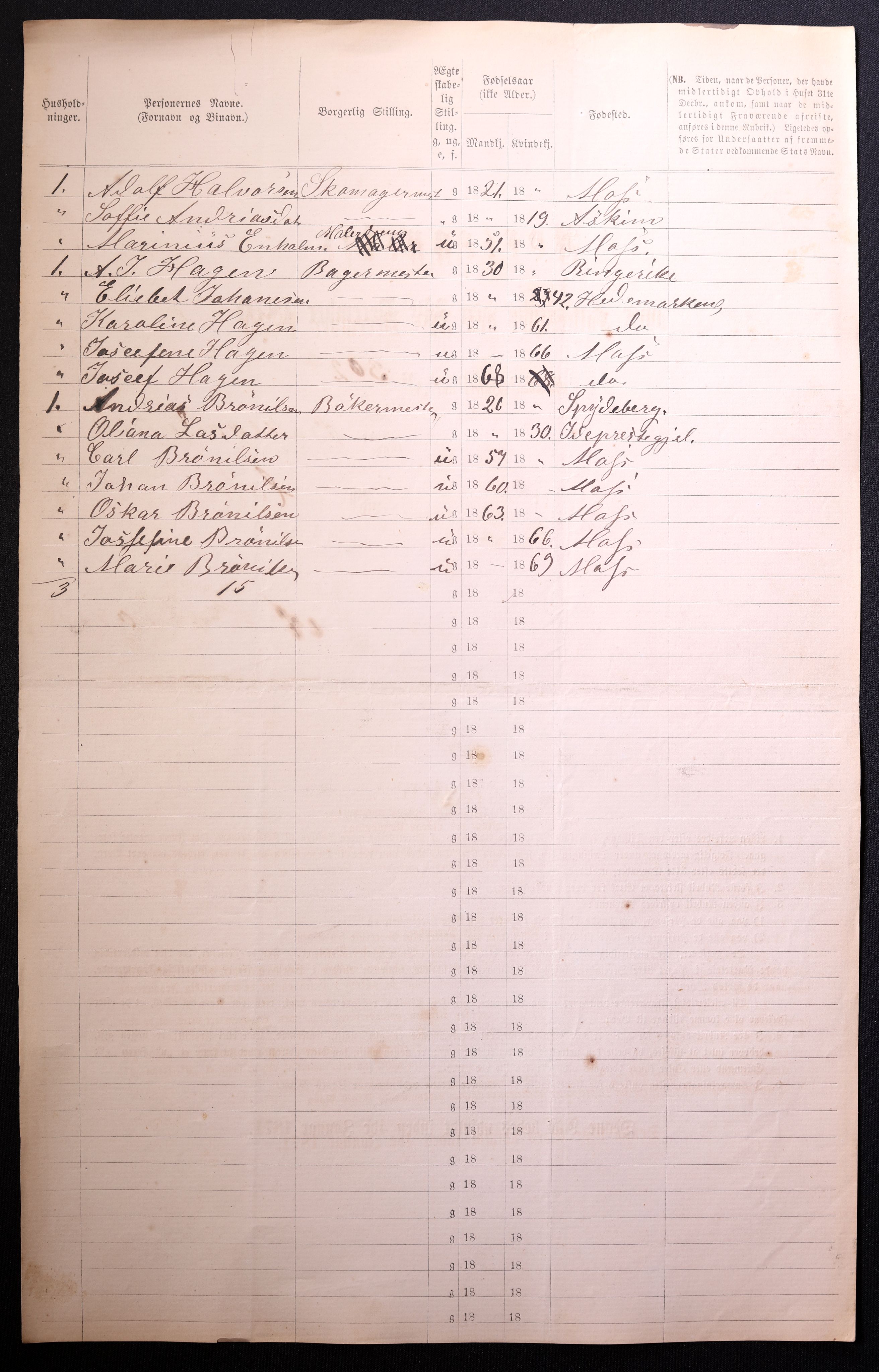 RA, 1870 census for 0104 Moss, 1870, p. 478