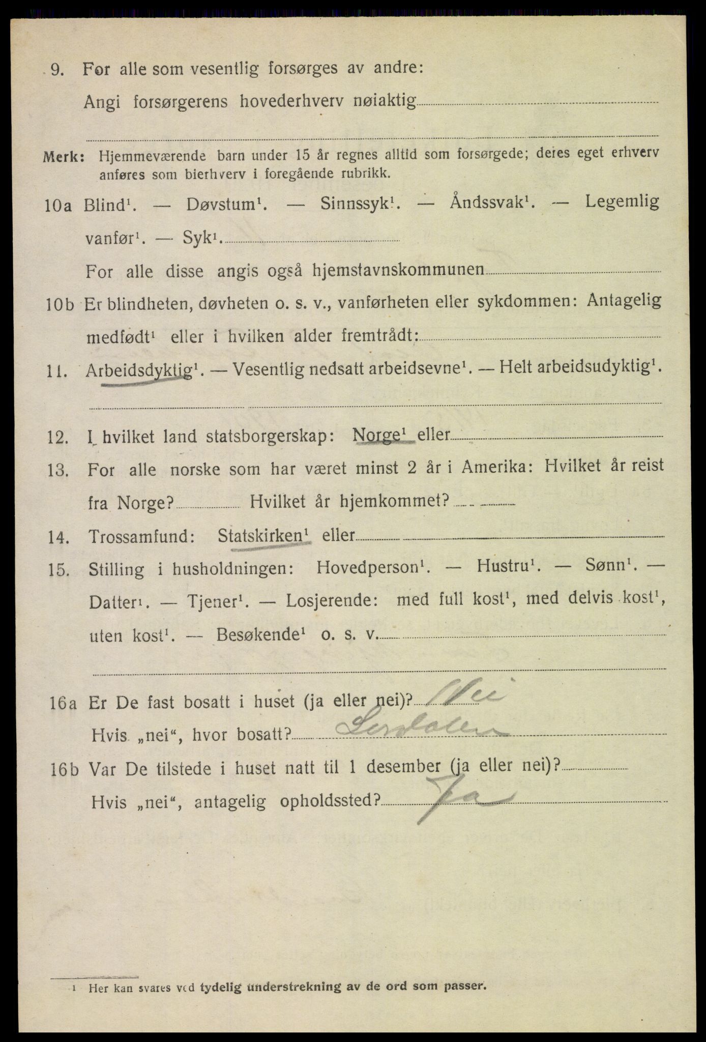 SAH, 1920 census for Trysil, 1920, p. 6214