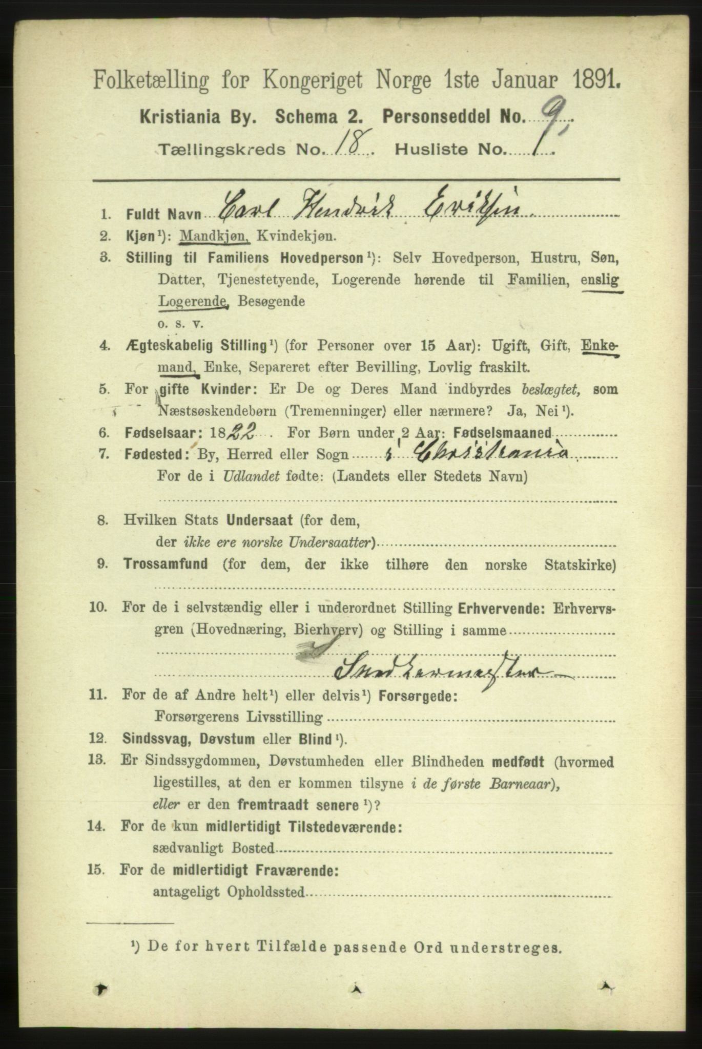 RA, 1891 census for 0301 Kristiania, 1891, p. 8926