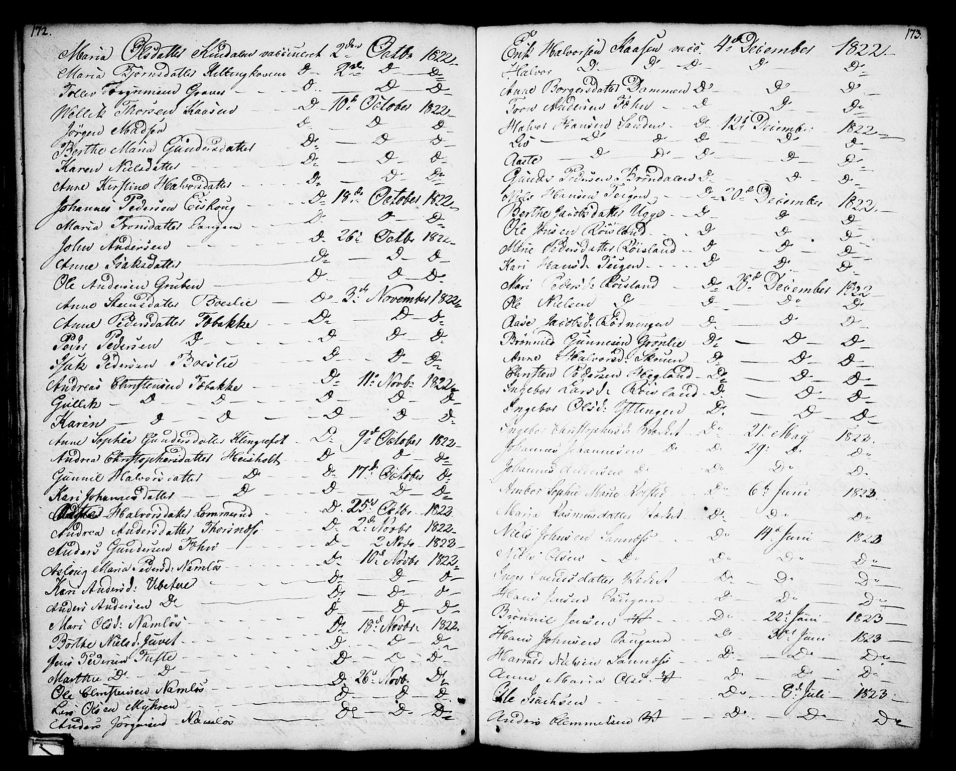 Holla kirkebøker, SAKO/A-272/F/Fa/L0002: Parish register (official) no. 2, 1779-1814, p. 172-173