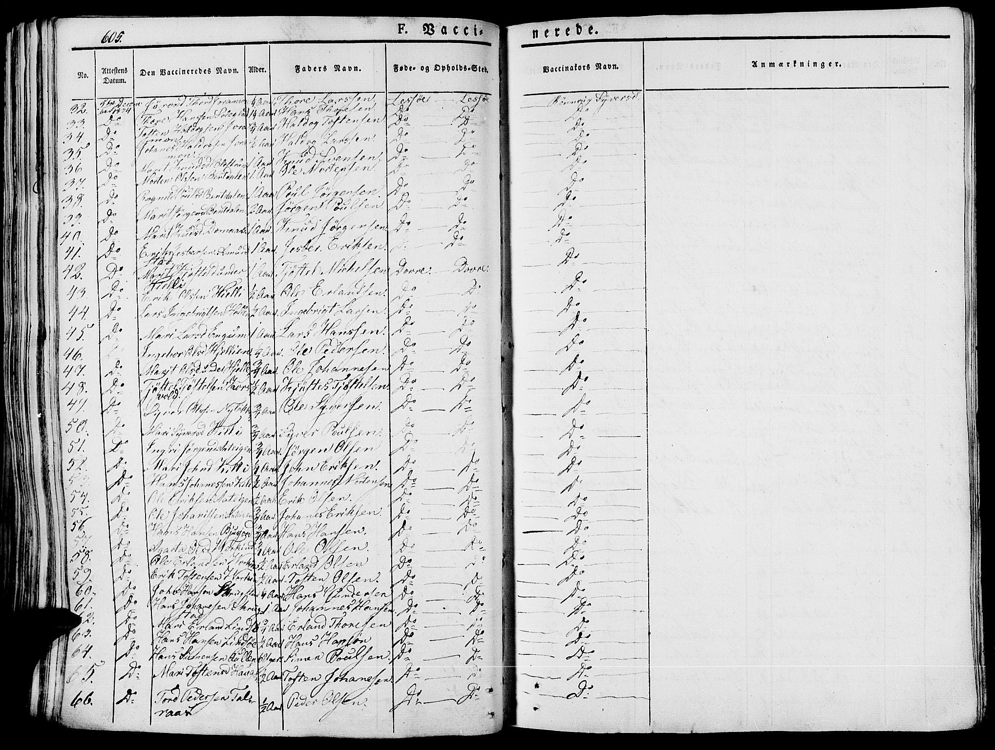 Lesja prestekontor, SAH/PREST-068/H/Ha/Haa/L0005: Parish register (official) no. 5, 1830-1842, p. 605
