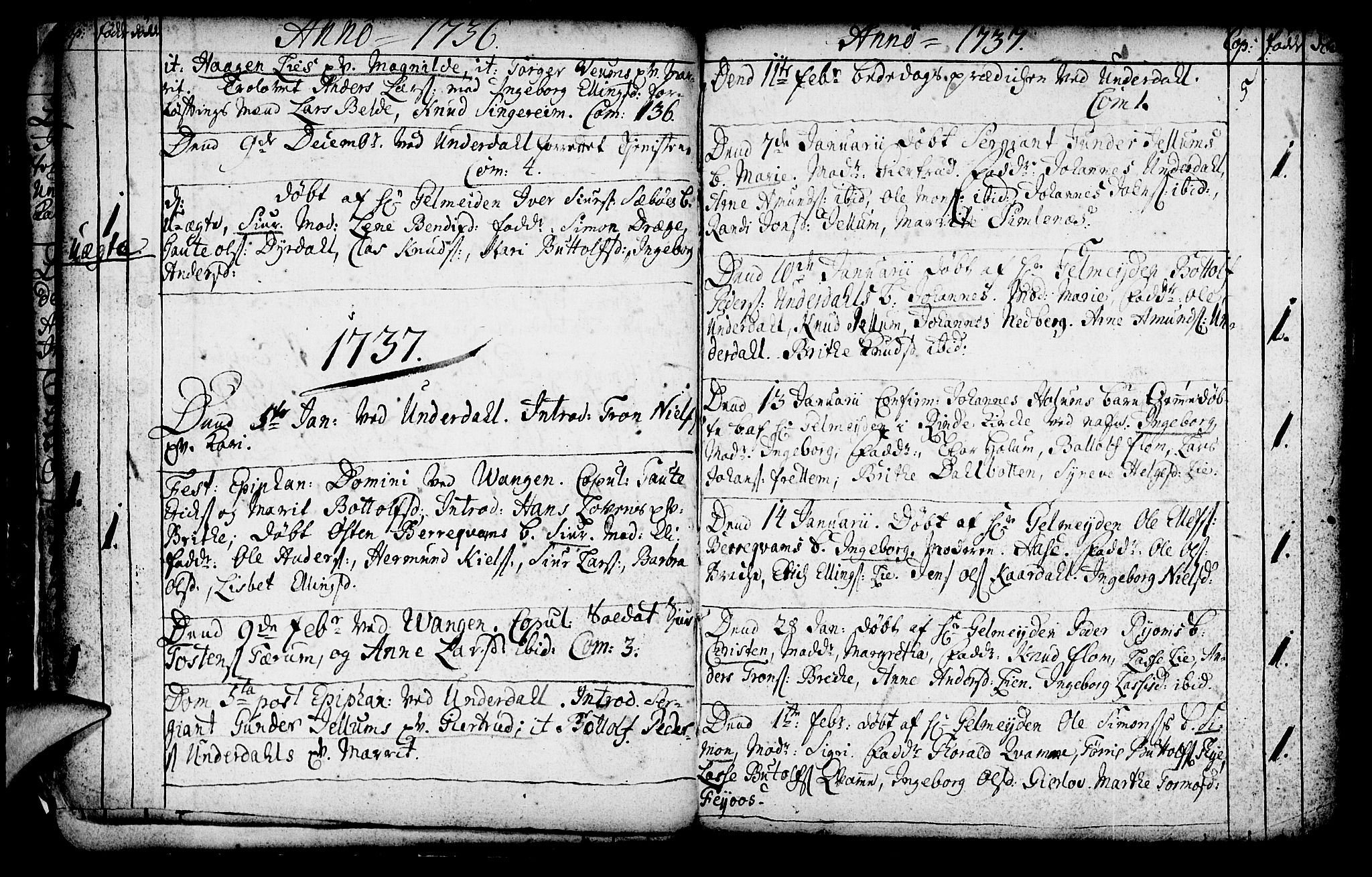 Aurland sokneprestembete, SAB/A-99937/H/Ha/Haa/L0003: Parish register (official) no. A 3, 1735-1761, p. 12