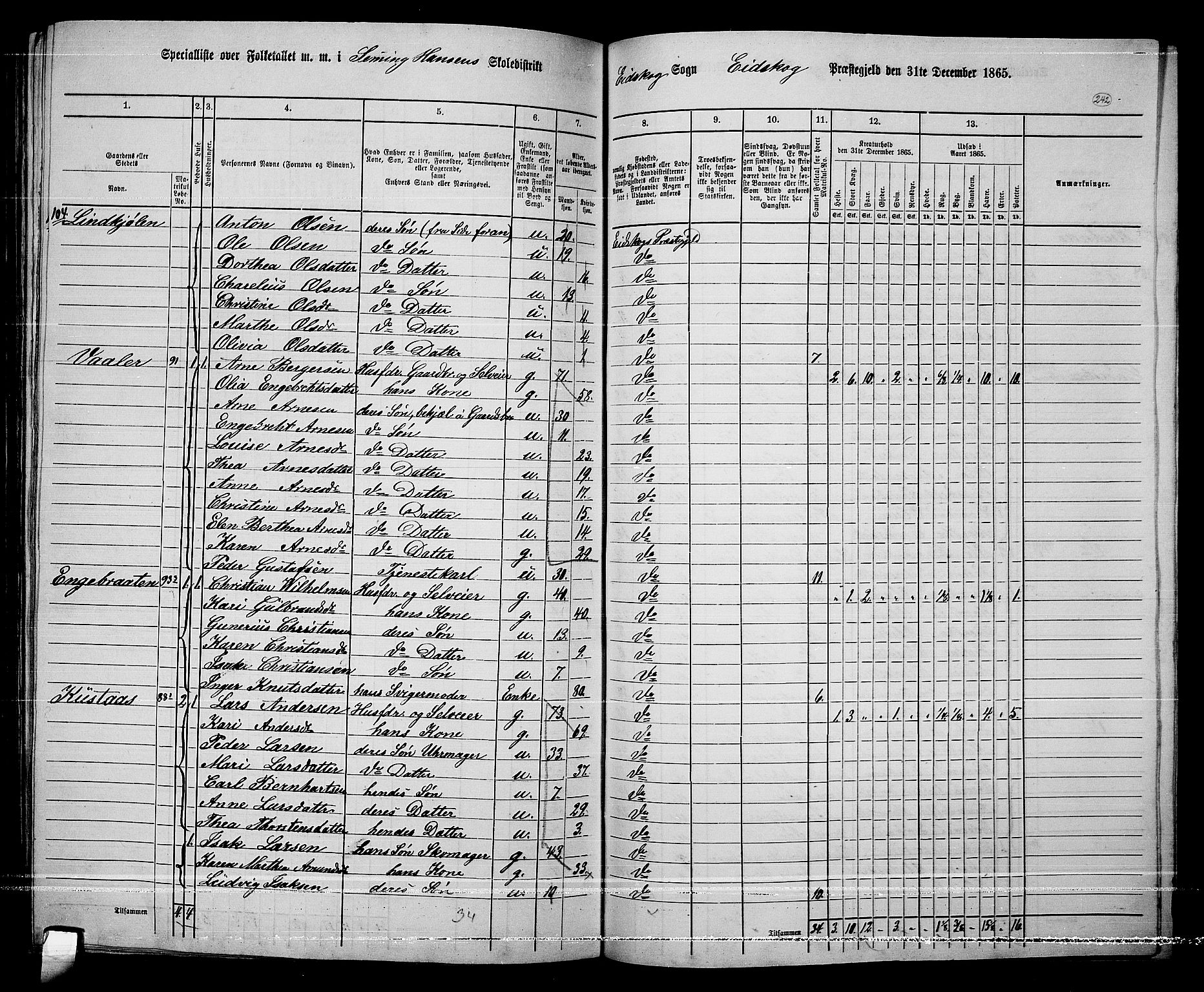 RA, 1865 census for Eidskog, 1865, p. 218