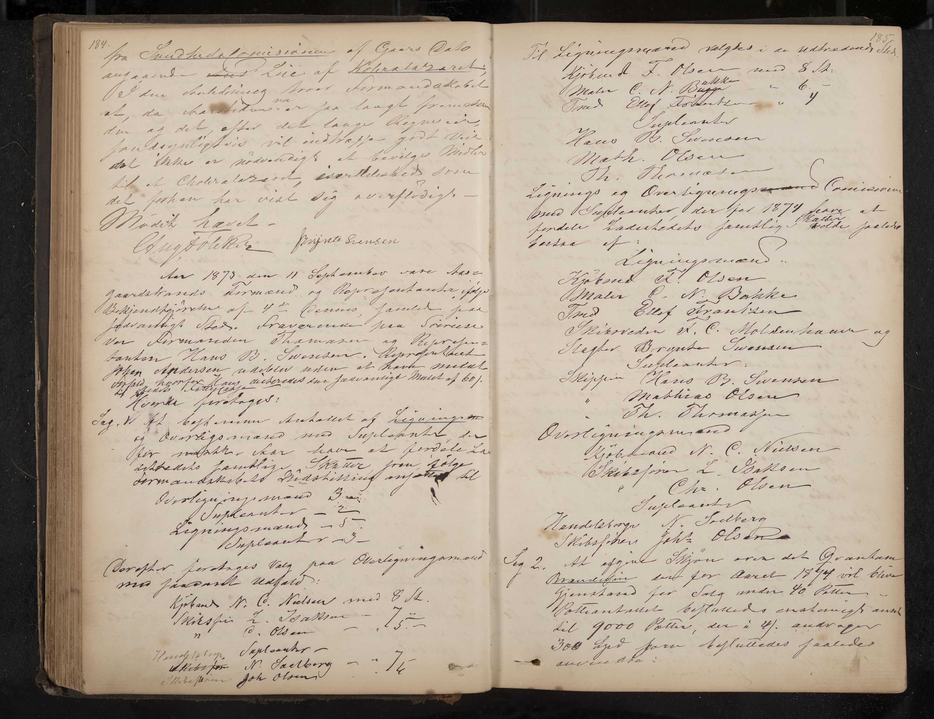 Åsgårdstrand formannskap og sentraladministrasjon, IKAK/0704021/A/L0002: Møtebok, 1865-1890, p. 184-185