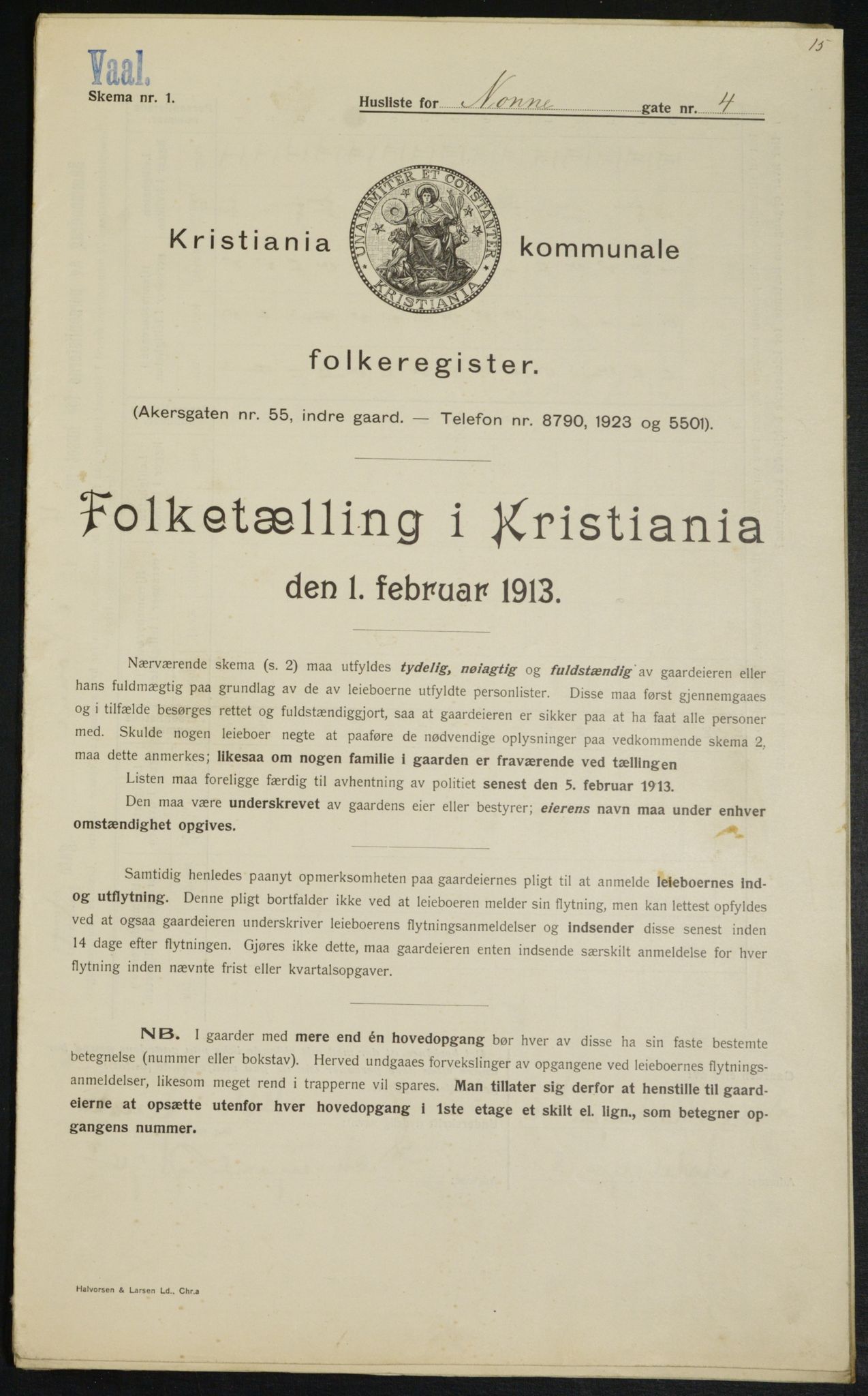 OBA, Municipal Census 1913 for Kristiania, 1913, p. 71381