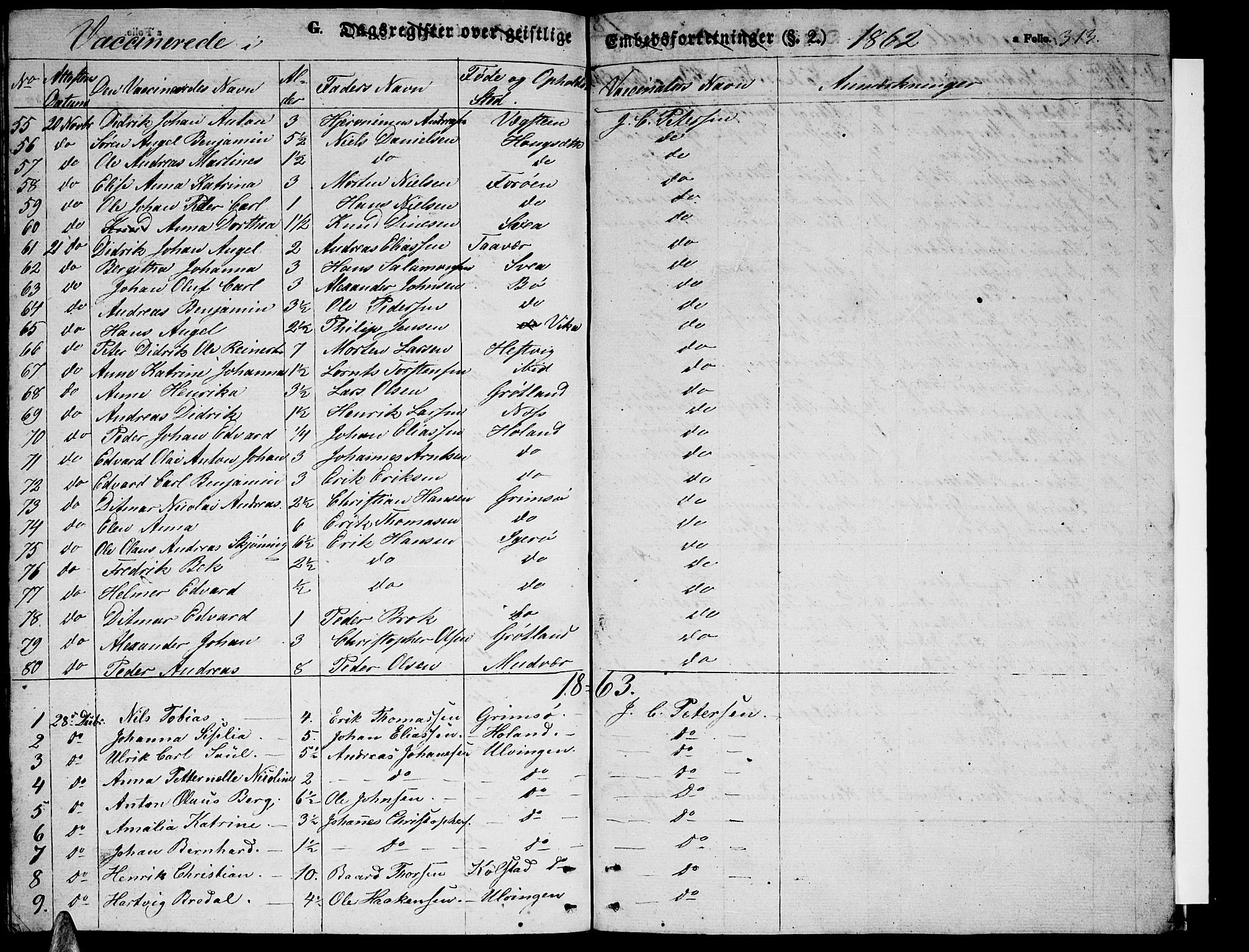 Ministerialprotokoller, klokkerbøker og fødselsregistre - Nordland, AV/SAT-A-1459/816/L0251: Parish register (copy) no. 816C01, 1852-1870, p. 313